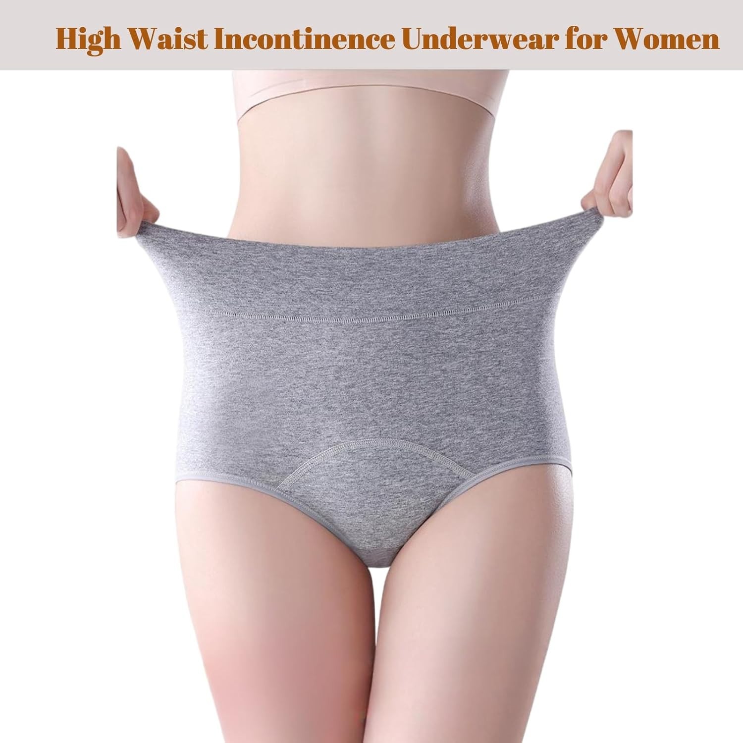 3 Pack High Absorbency Incontinence Underwear for Women Washable Leakproof Panti