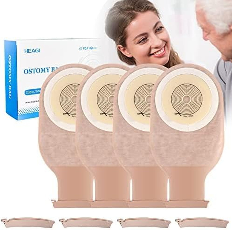 Colostomy Bags Supplies with Clamp Closure Cut to Fit Drainable Pouches 20 Pack