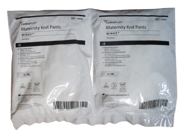 Cardinal Health Wings Seamless Maternity Knit Pants L/XL 706M2 -2/Pack-2 Packs=4