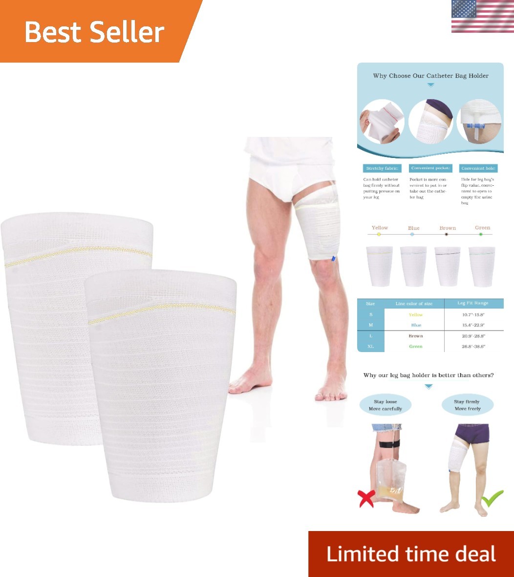 Durable Polyester Catheter Leg Bag Holder – Pack of 2 for Active Lifestyles