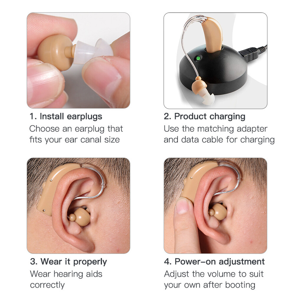 1 Pair Of Digital Hearing Aid Severe Loss Rechargeable Invisible BTE Ear Aids