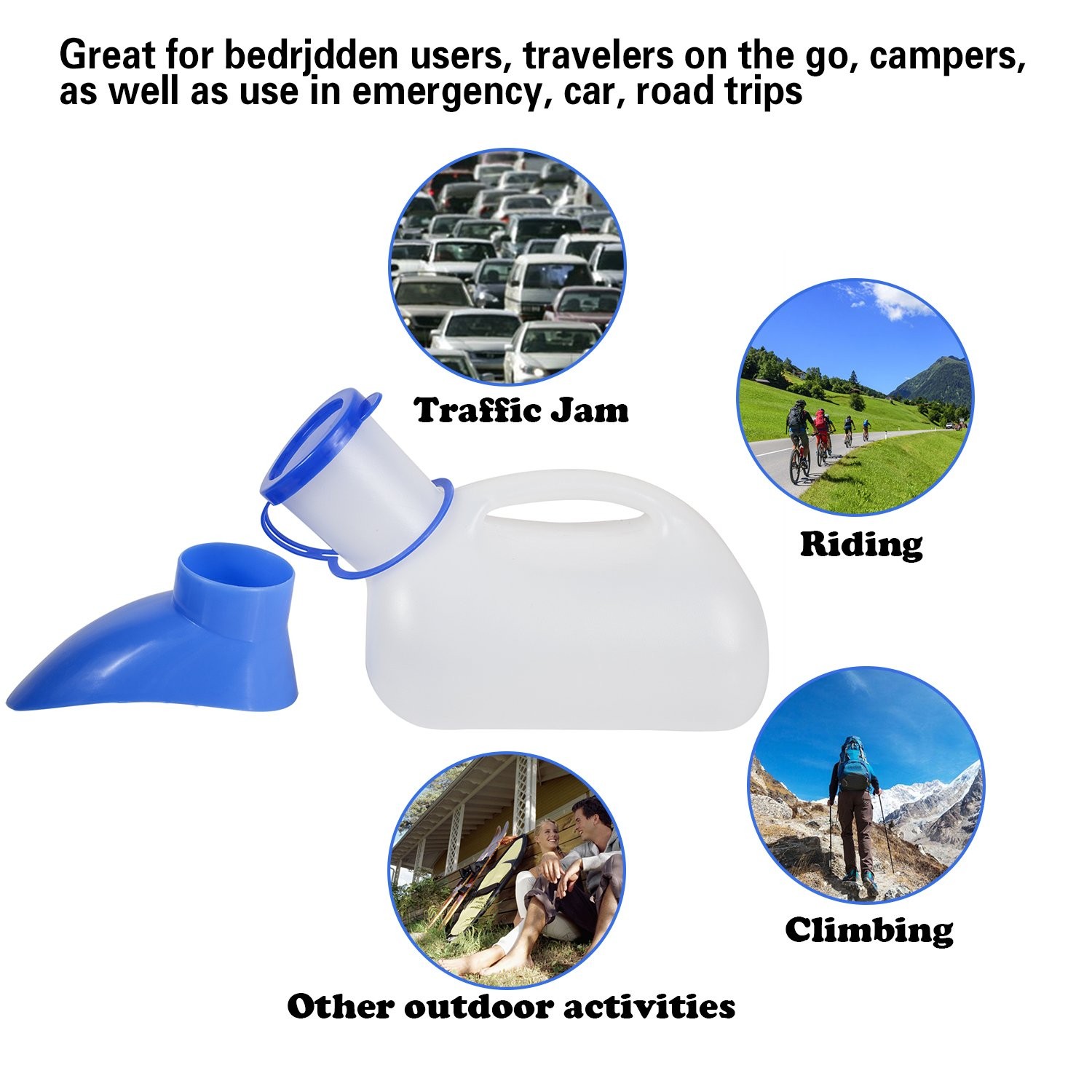 Unisex Urinal, Portable Toilet Urinal for Men and Women, Pee Bottle with a Se…
