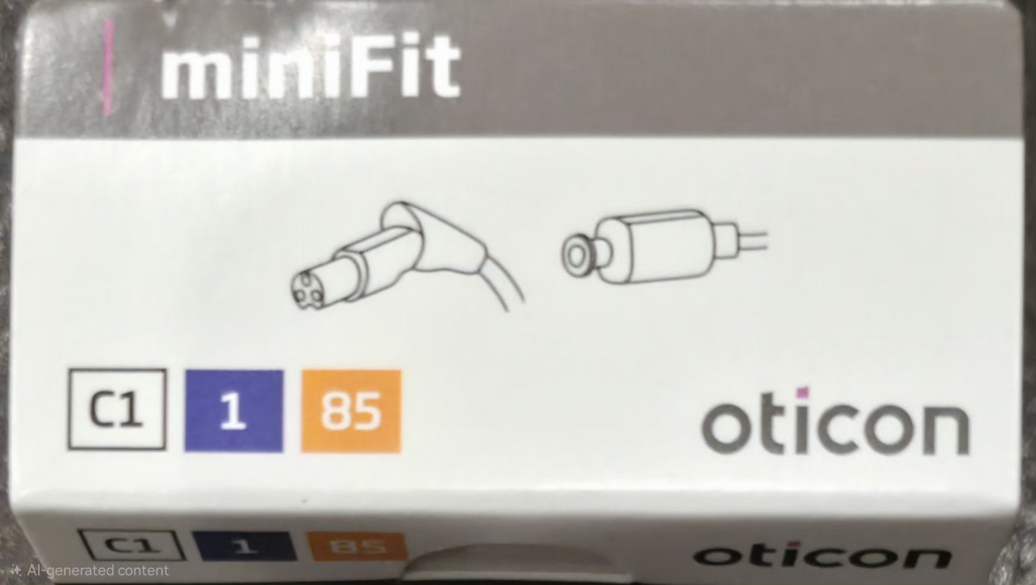 A Oticon C1 MiniFit More Real Zircon Ruby Receiver ( size 1-85dB-Left ) USA