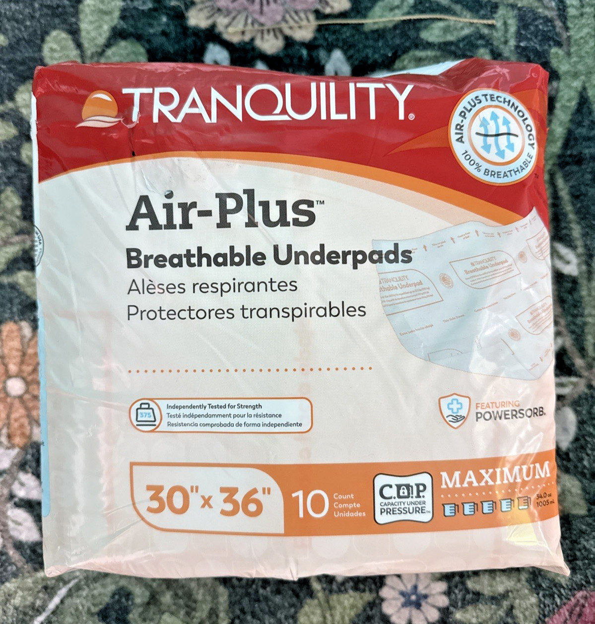 Tranquility Air-Plus Underpads 30×36 10ct Maximum Absorbency Bed Pads NEW