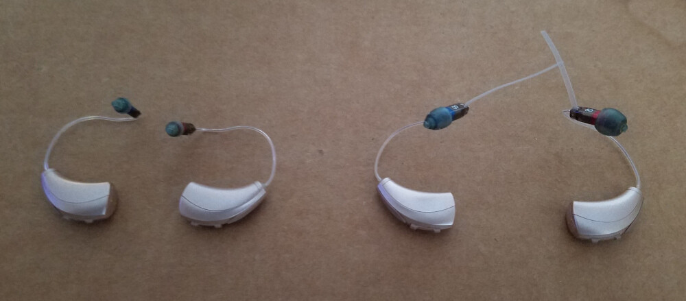 2 Starkey Hearing Aids, Rechargeable, 2 Pair, With Charging Case & Extras