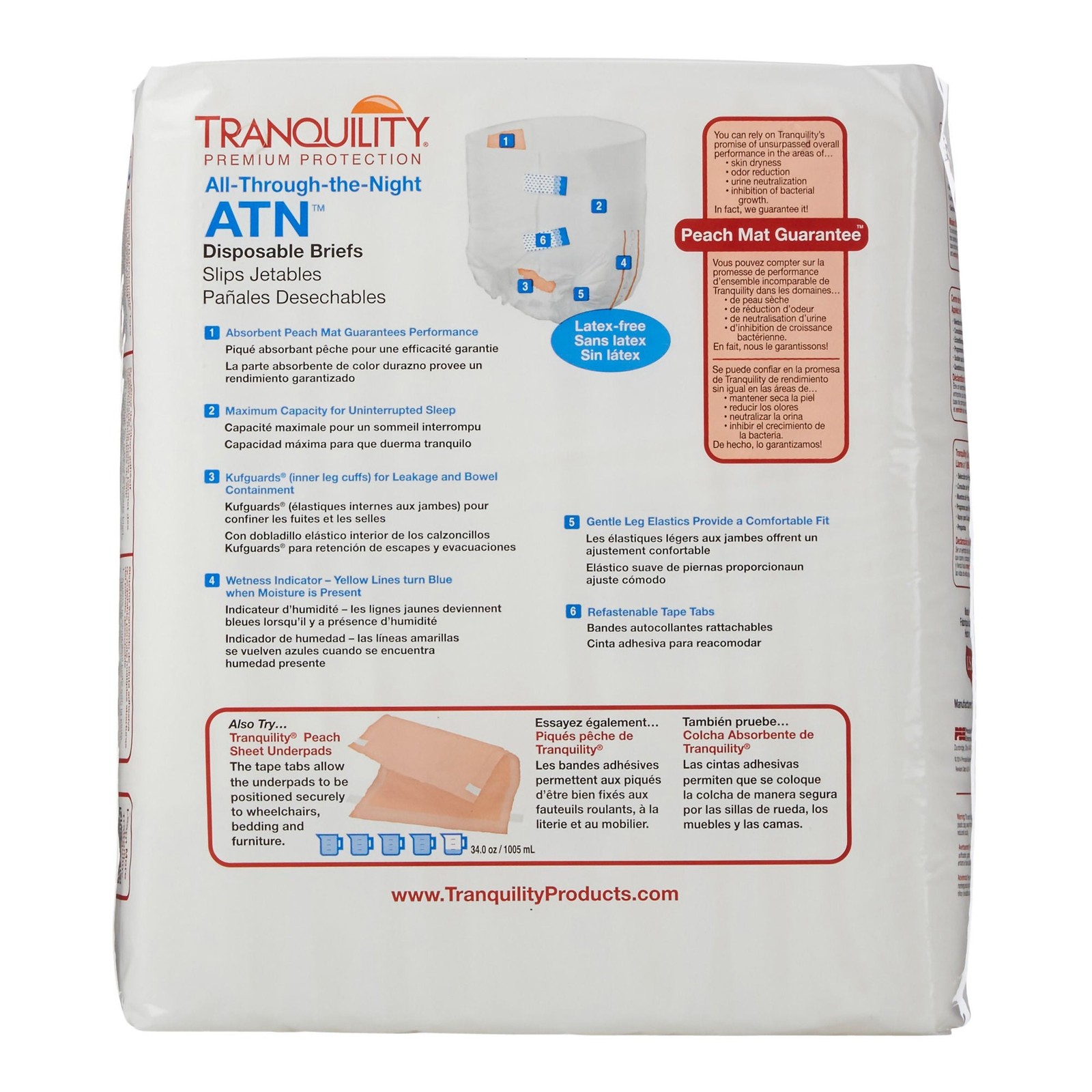 Tranquility ATN Incontinence Brief XL Overnight 2187 Heavy 12 Ct