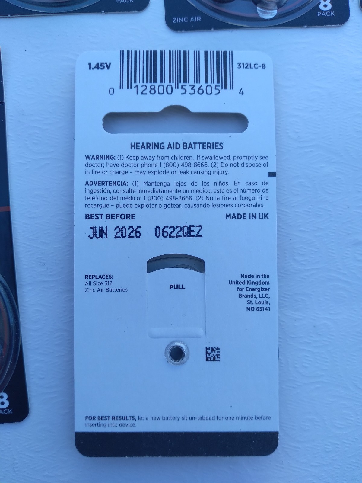 12 Packages Rayovac Loud n Clear 312 Exp 2026 One Open