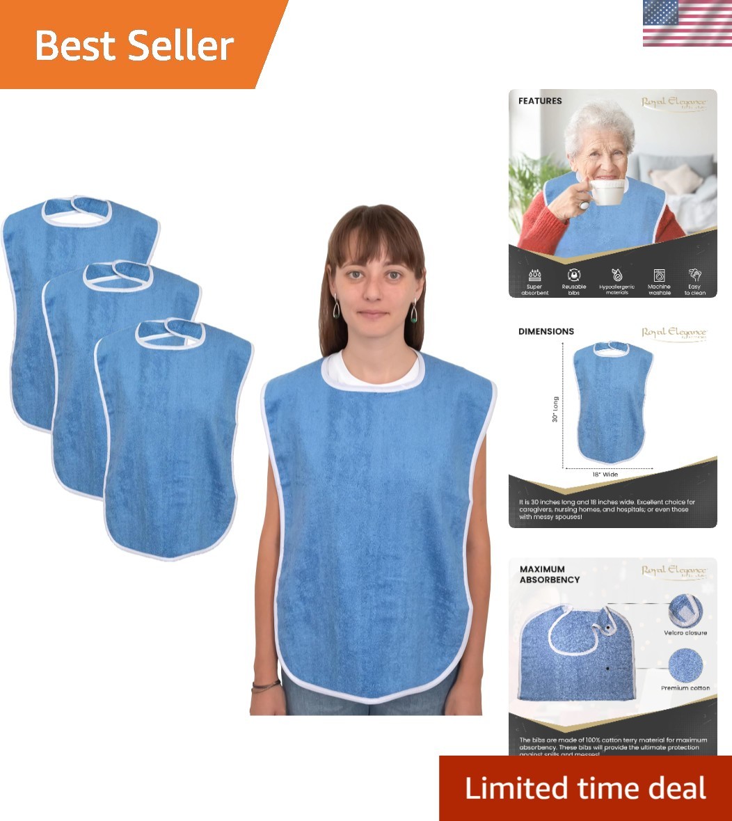 Adult Bibs for Eating – Adult Bibs for Women – Bib for Men & Seniors – Bib fo…