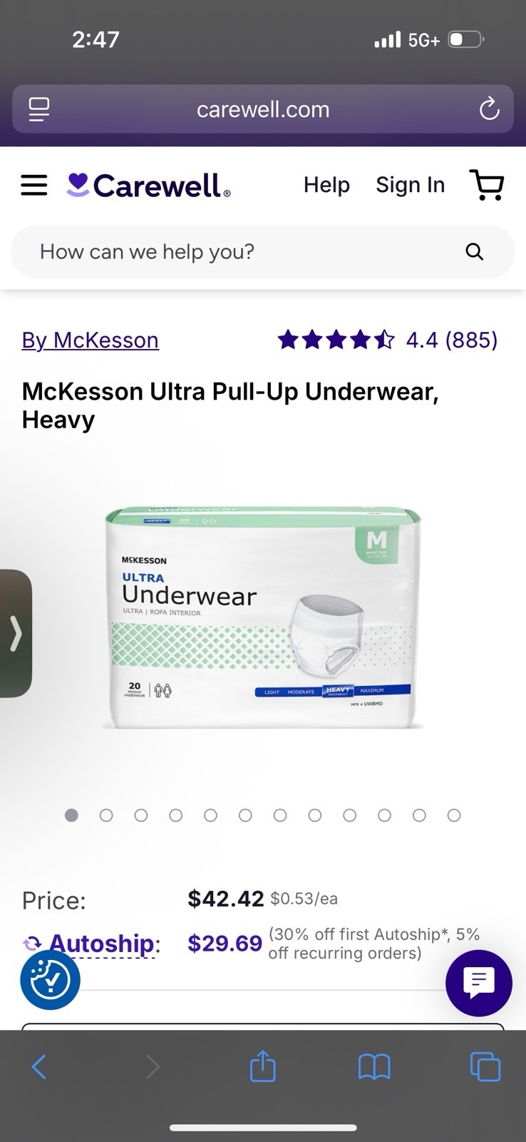 McKesson Ultra Underwear Incontinence Pant – Medium Size (Pack of 20)