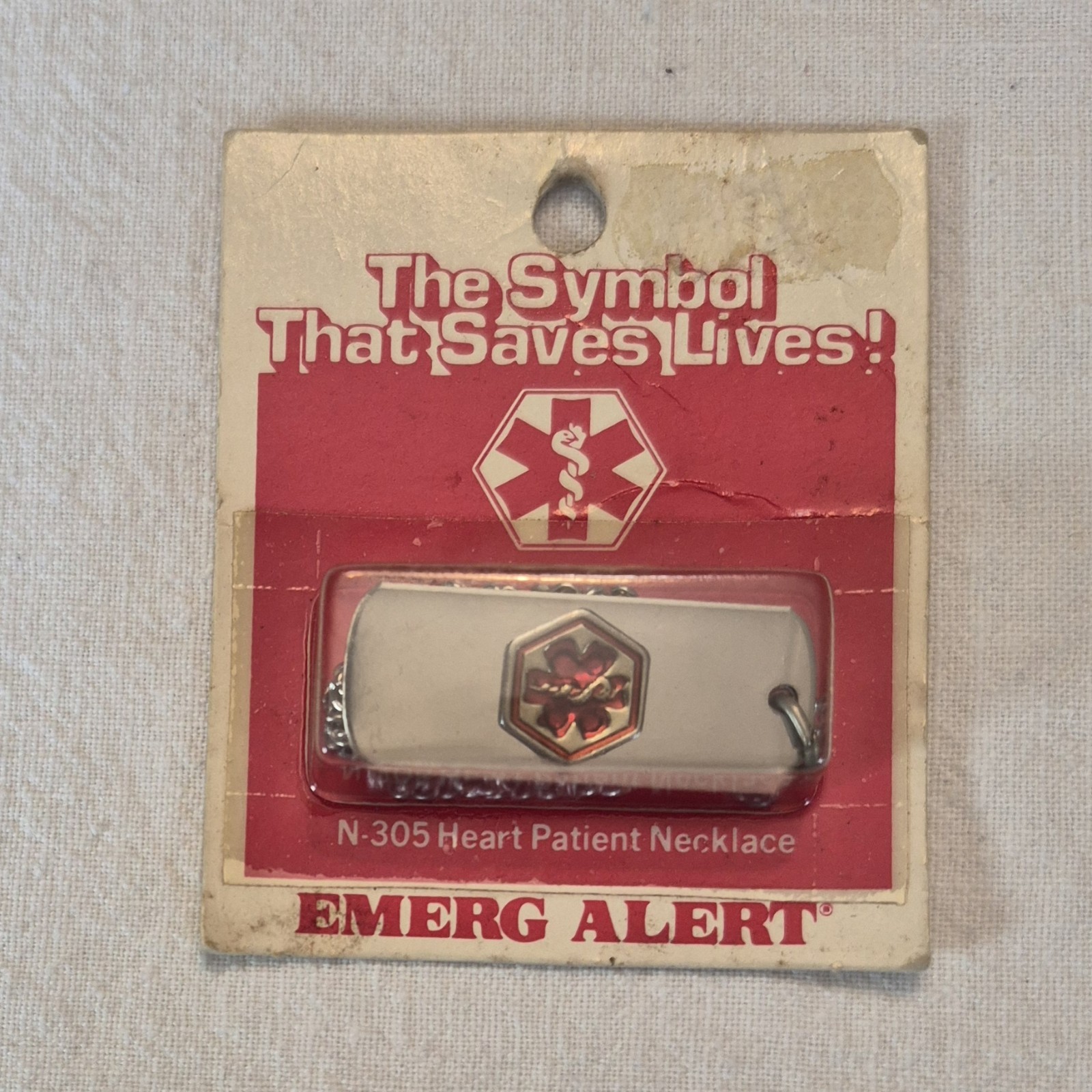 Vintage Medical Alert Necklace Heart Patient Stainless Steel Engravable N-305