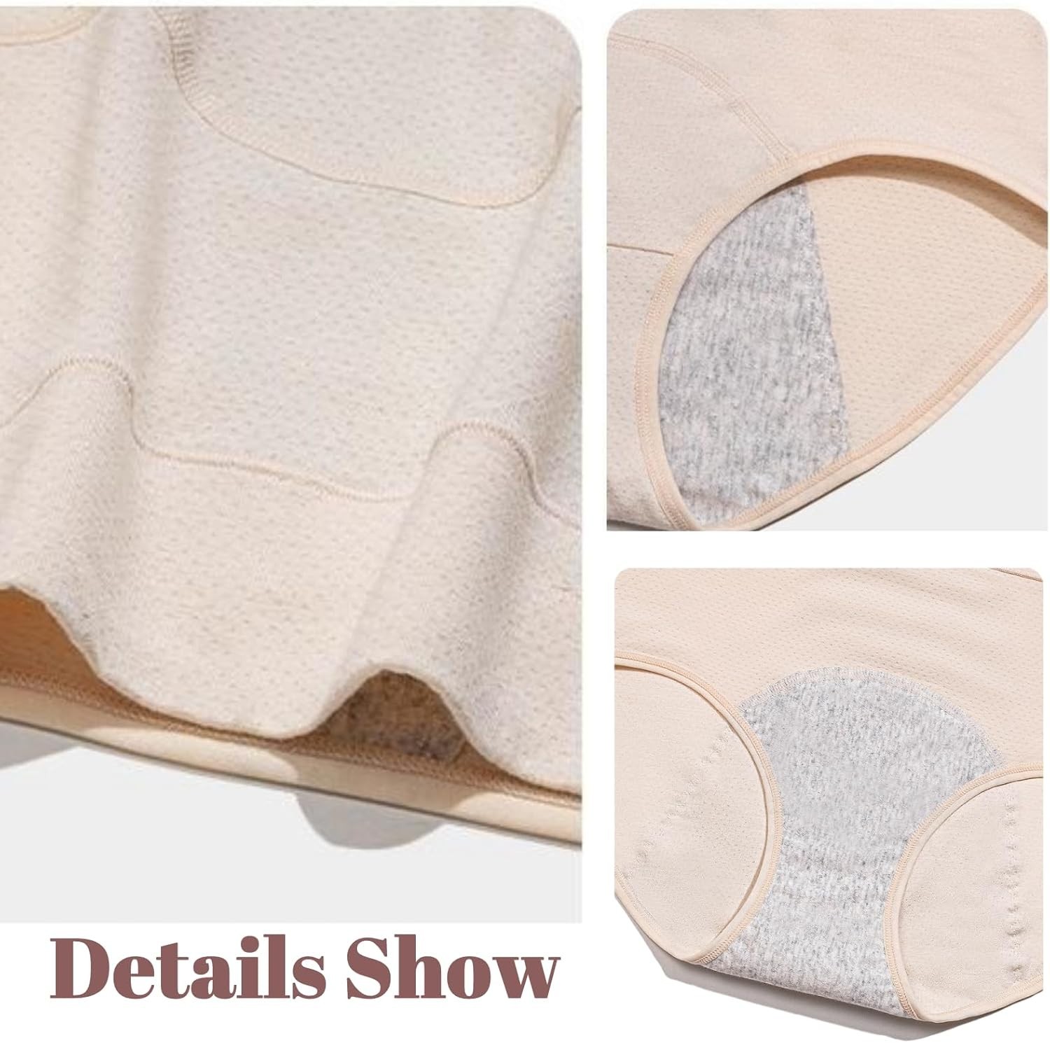 3 Pack High Absorbency Incontinence Underwear for Women Washable Leakproof Panti