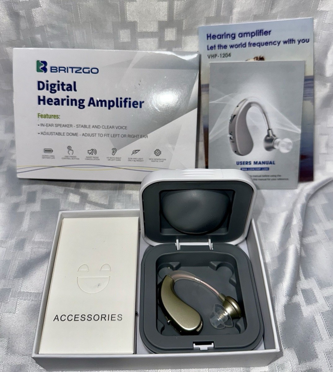 Britzgo Hearing Aid, Noise Cancelling by Digital Chip,Rechargeable Sound Amplifi