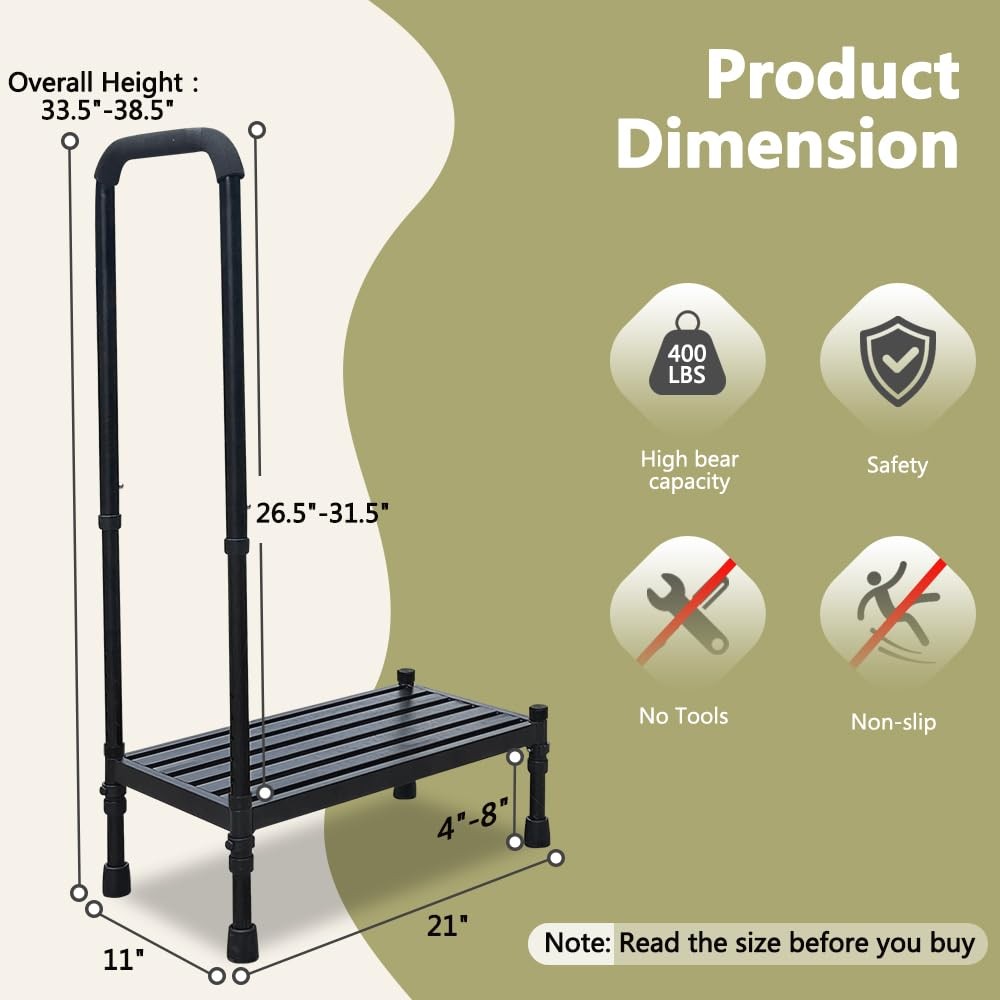 Medical Step Stool with Handle SUV Car Elderly Handicap Steps for RV Mobile H…