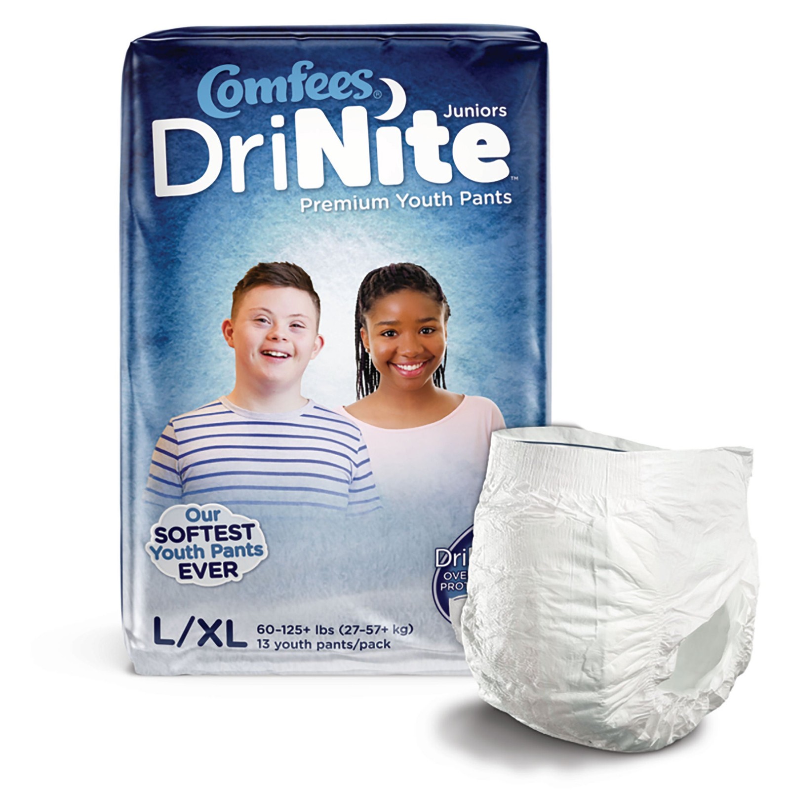 Comfees DriNite Juniors Youth Youth Absorbent Underwear Large / X-Large 70 to