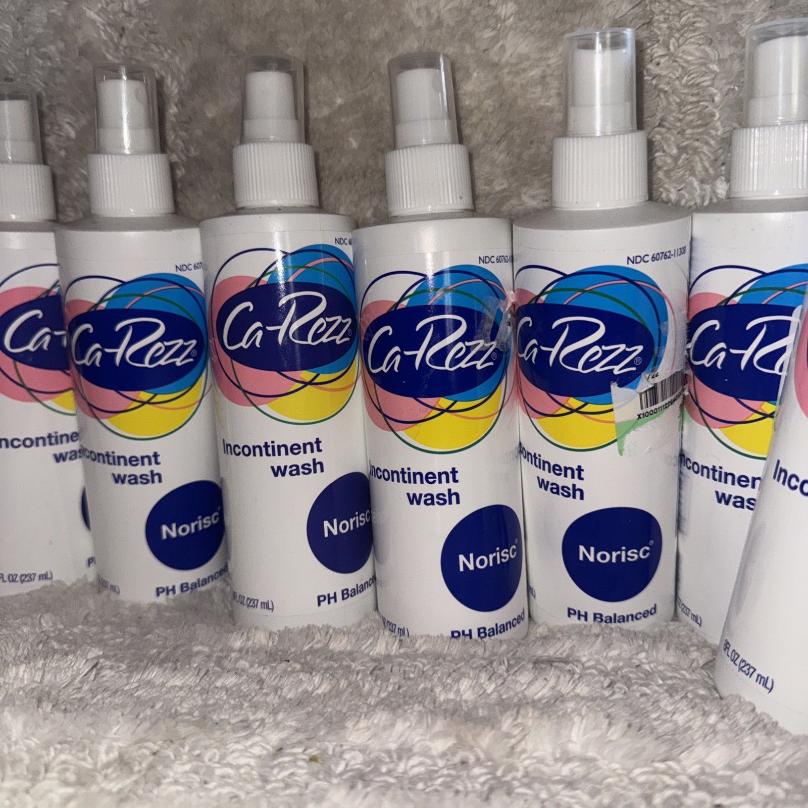 Ca-Rezz Incontinent Wash Spray Norisc PH Balanced Set Of 10 8FL Oz bottles 11/26