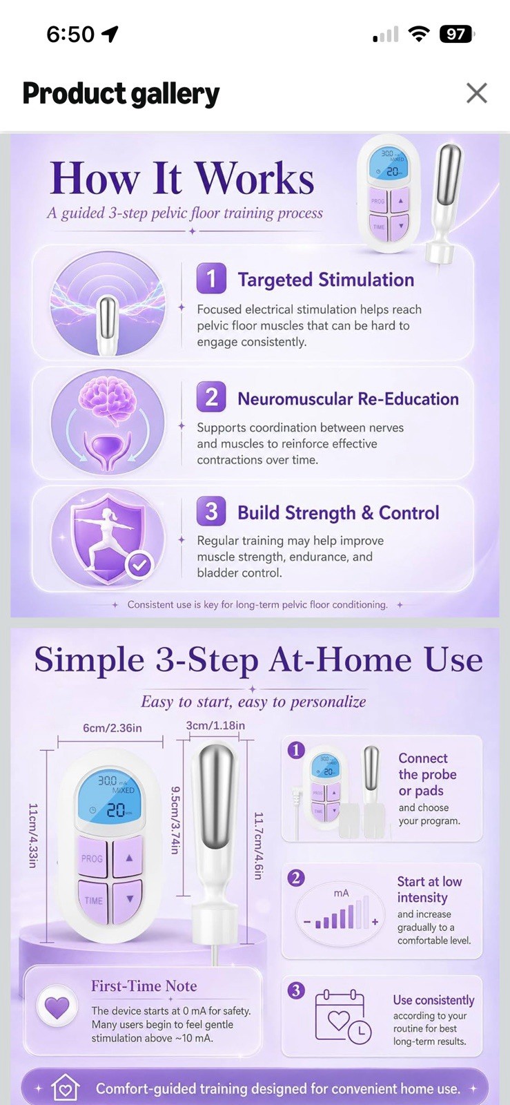Women’s Pelvic Floor Exerciser Mymini-01 Rechargeable White/Purple ABS
