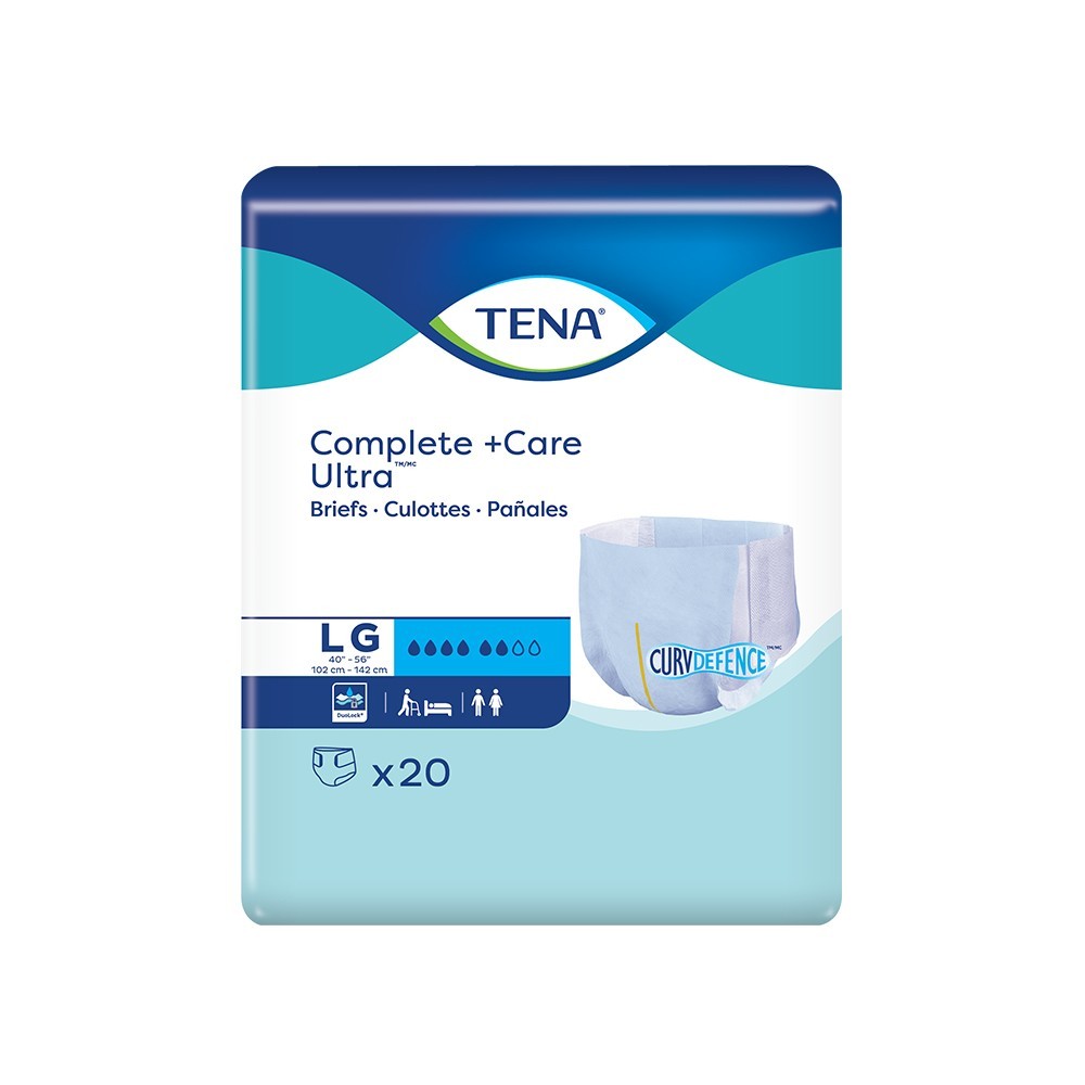 2 Pkg TENA Complete + Care Ultra Brief Large 20 per bag, 40 total