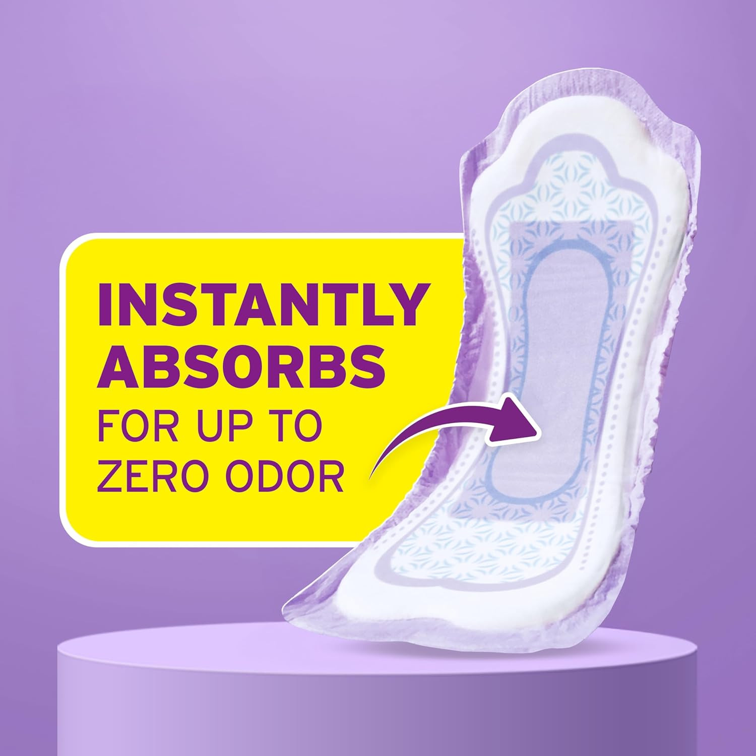 Incontinence & Postpartum Pads for Bladder Leaks, 5 Drop Maximum Absorbency, Reg