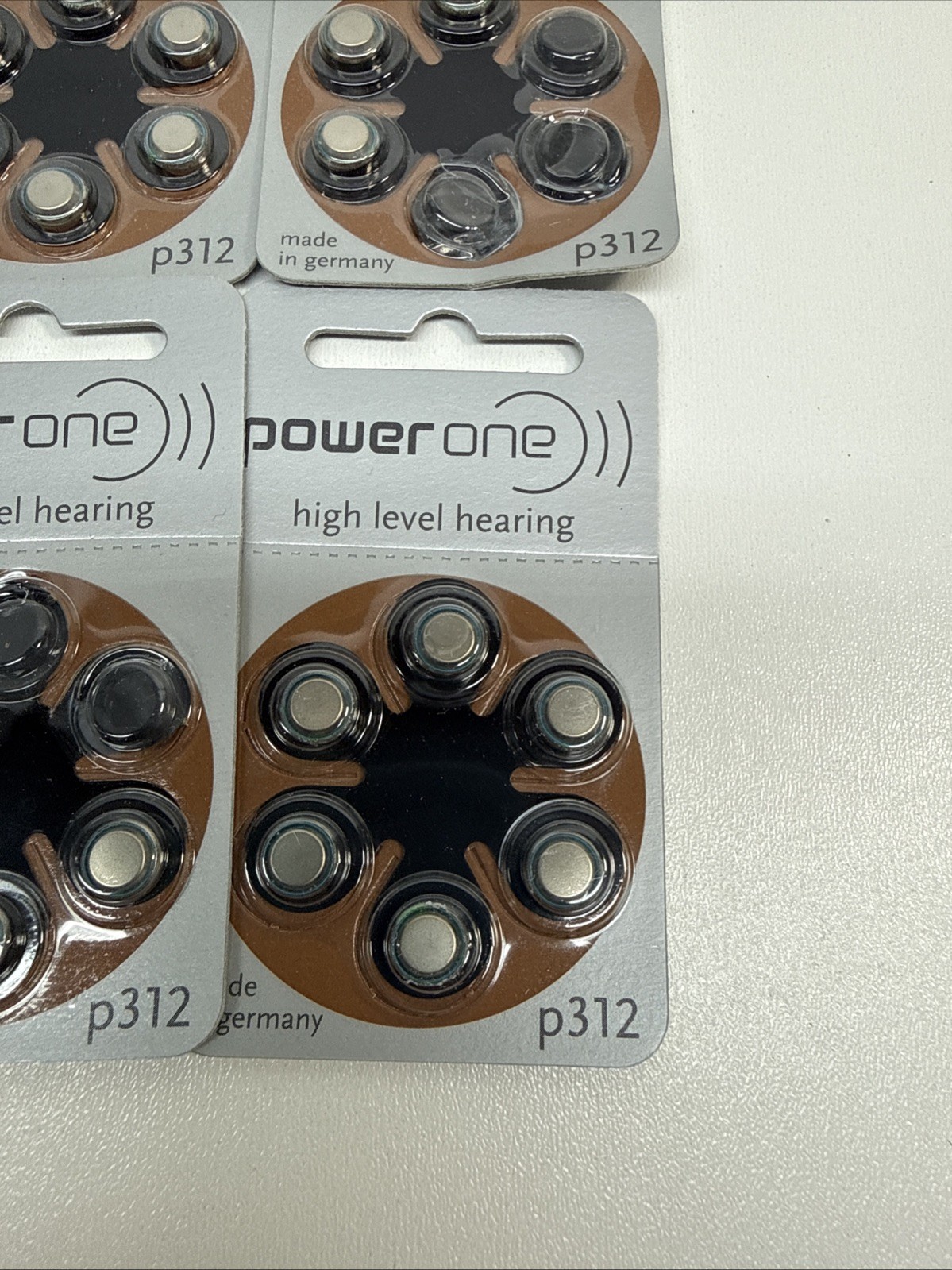 Power One Hearing Aid Batteries P312 Lot Of 6 see photos