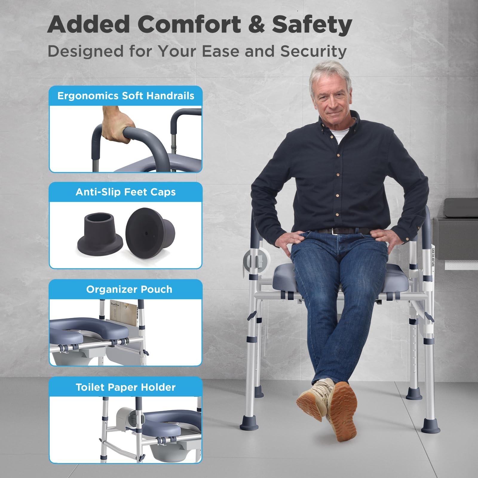 Manyukoi Bedside Commode For Seniors Fsa/Hsa Eligible Bedside Toilet Adjustable