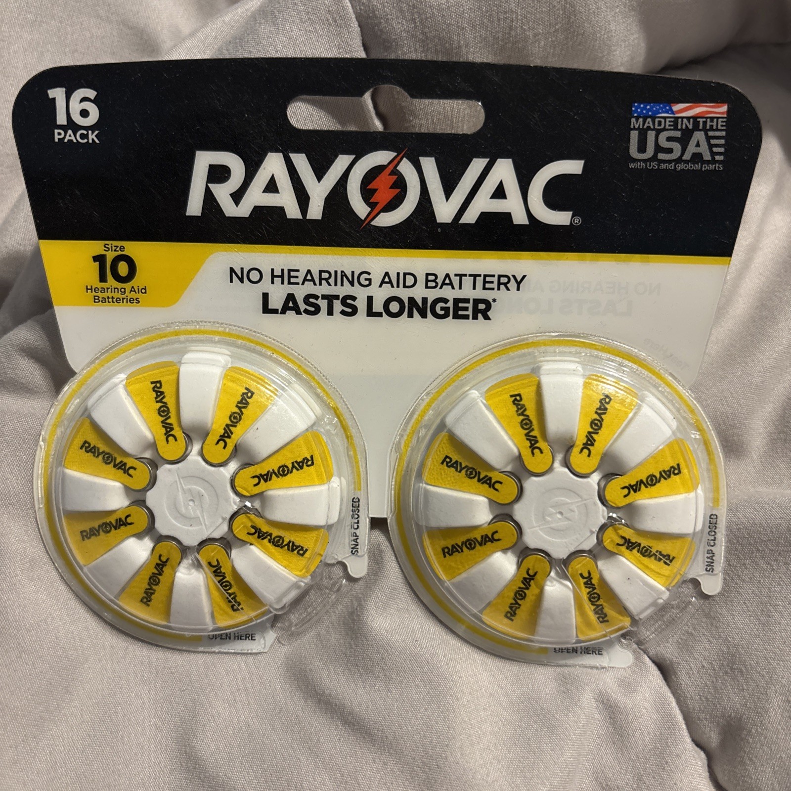 Expired Rayovac Size 10 Hearing Aid Batteries, 16 Pack, 1.45v Long Lasting