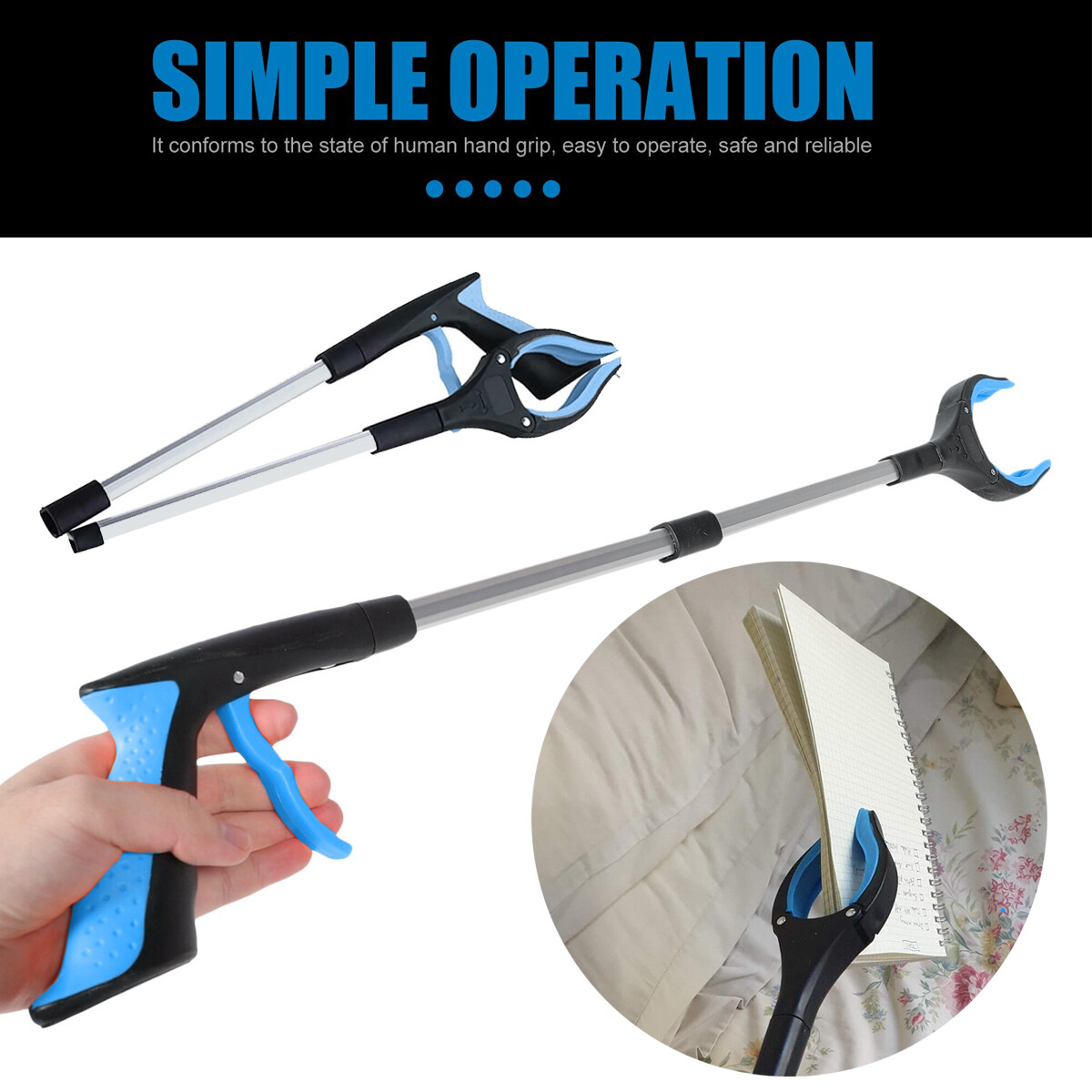 2 Pcs 32 Inch Heavy Duty Grab Industrial Pickup Stick Hand Reach Trash Reach