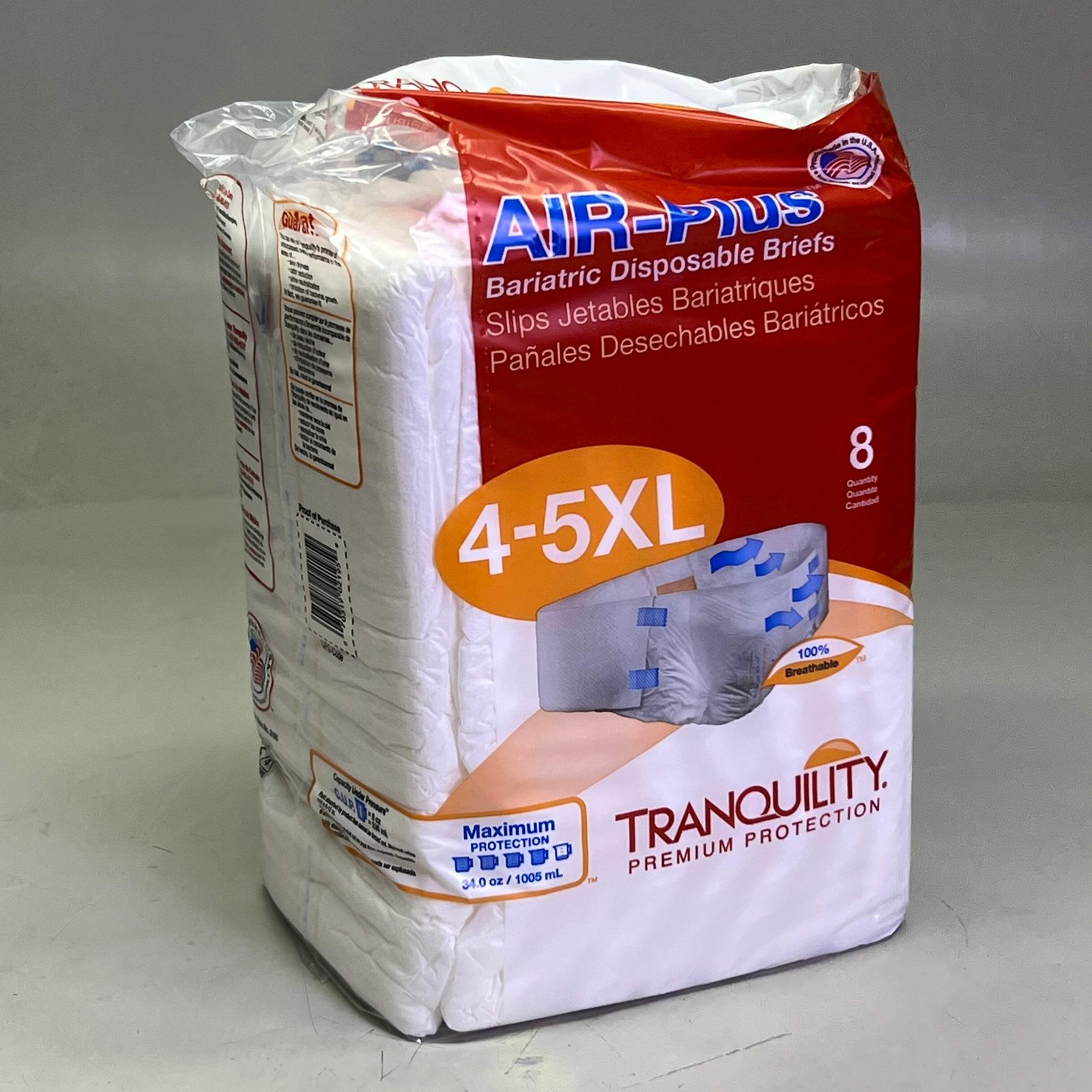 TRANQUILITY (2 PACK 16 Count) Disposable Overnight Underwear Size 4-5XL 2195