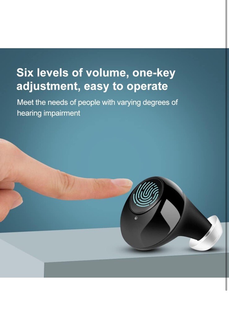 Pair Rechargeable Hearing Amplifier ITE with Charging Box