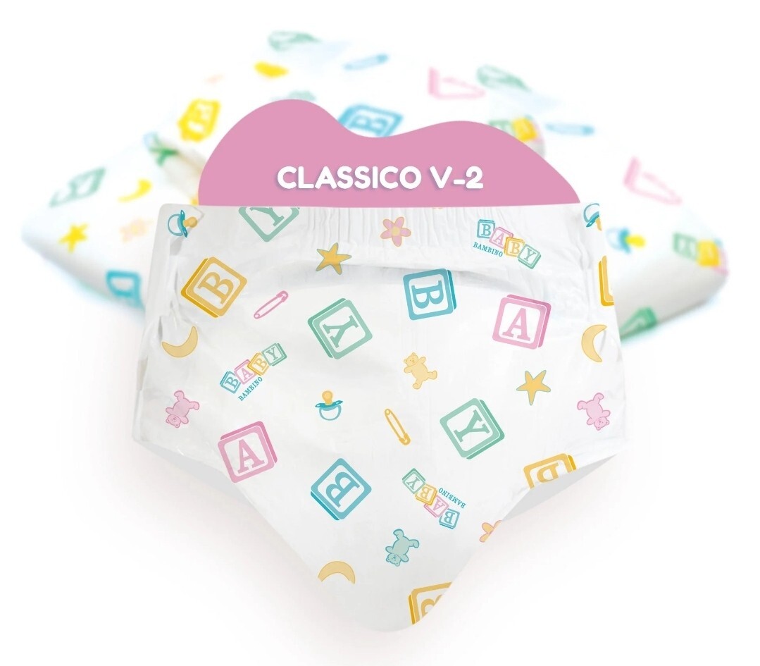 Full Bag Of 8 Bambino Classico V2 ABDL Diaper Size Large 38″-50″
