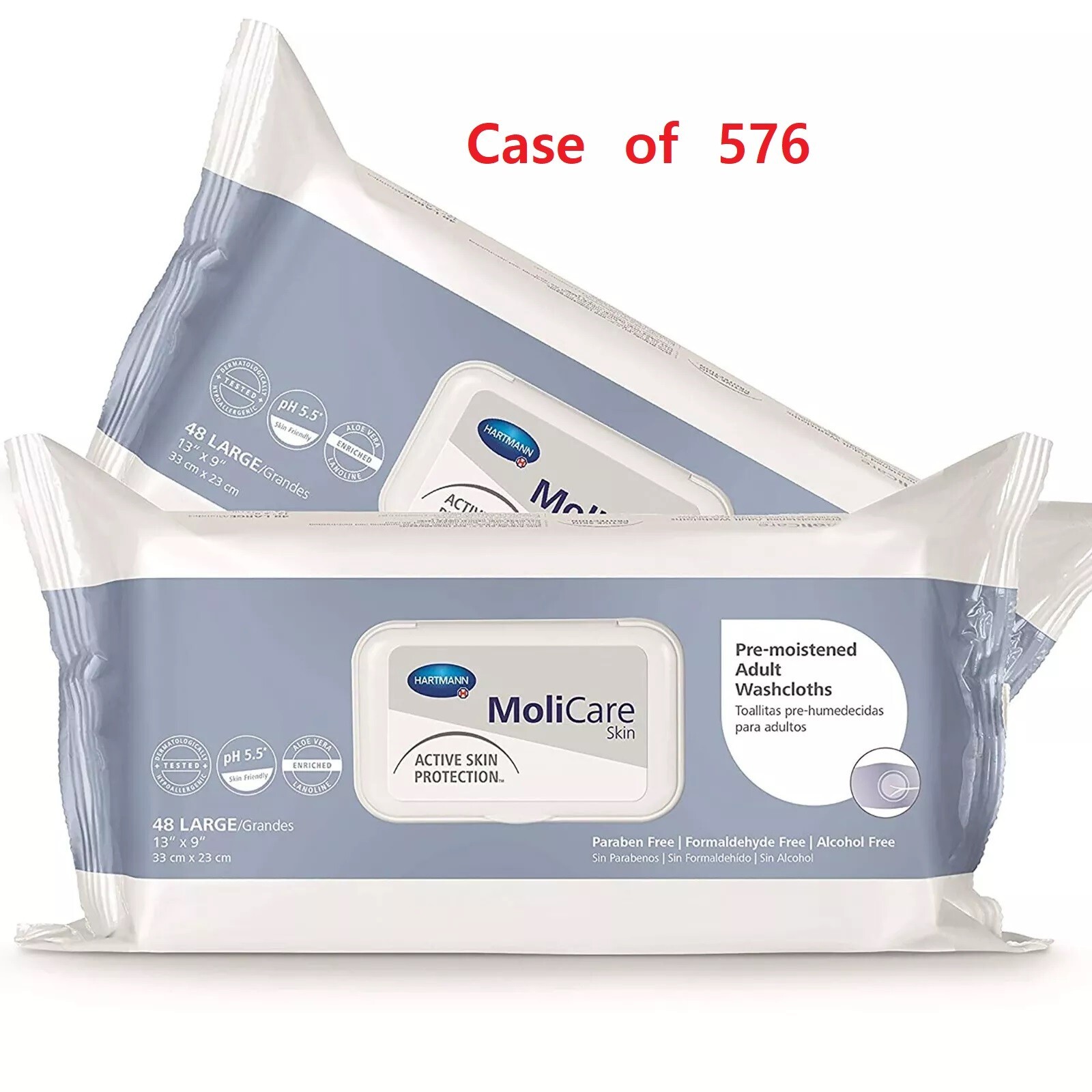MoliCare Skin Personal Cleansing Wipe 9 x 13″ Adult Washcloth Scented 576 Wipes