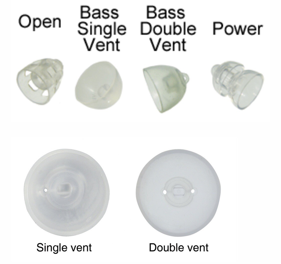 2 Packs Oticon miniFit 10mm Bass Single Vent Domes For Hearing Aids. 20 Total.