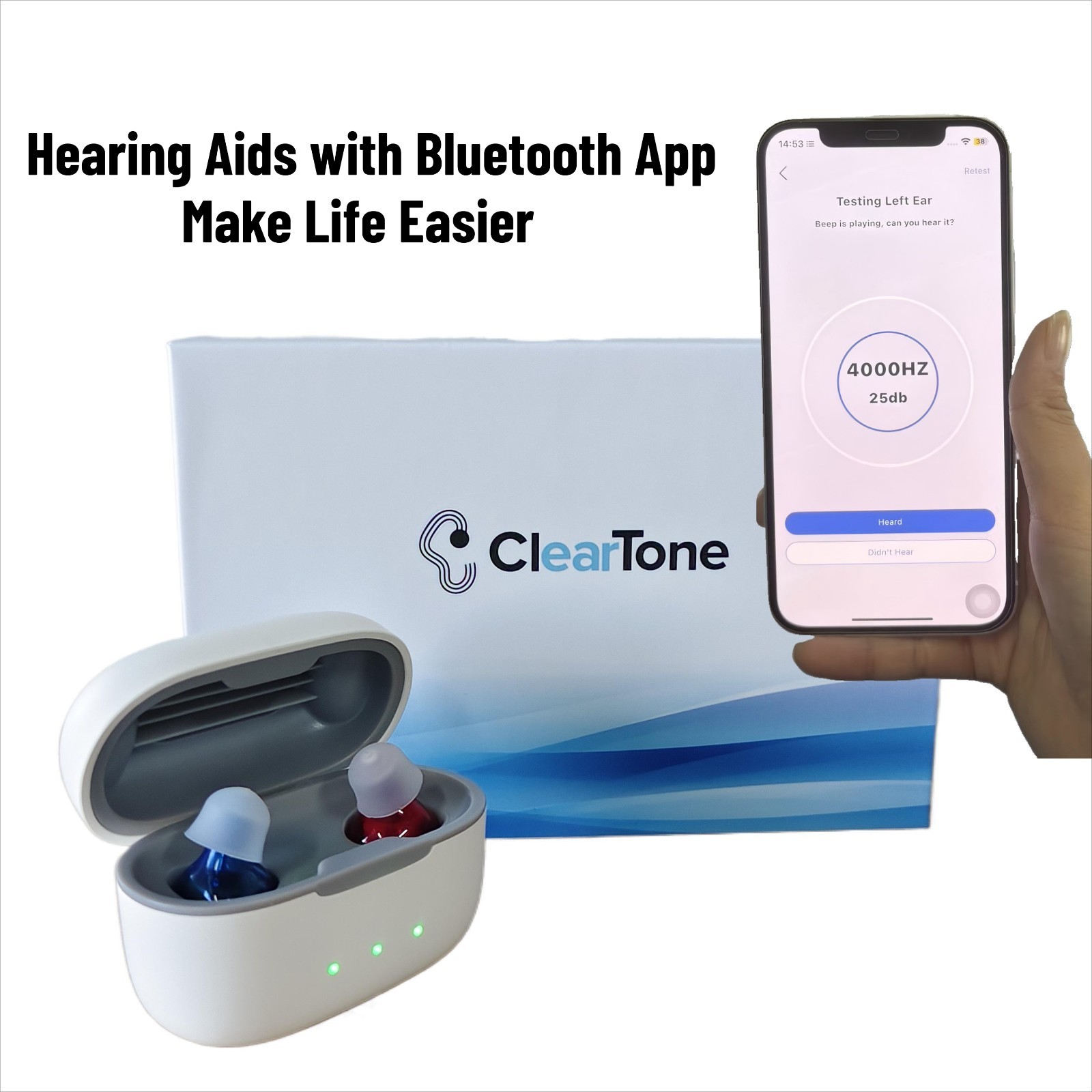 Rechargeable Bluetooth Hearing AidsFor Seniors With App Control Invisible In Ear