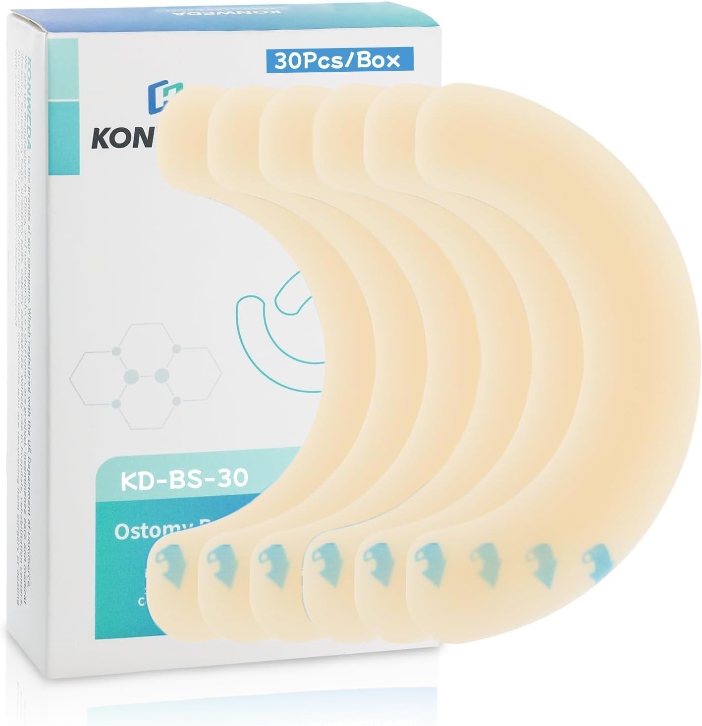 30 Pcs Ostomy Barrier Strips | Elastic Barrier Tape for Colostomy Bags | Medi…