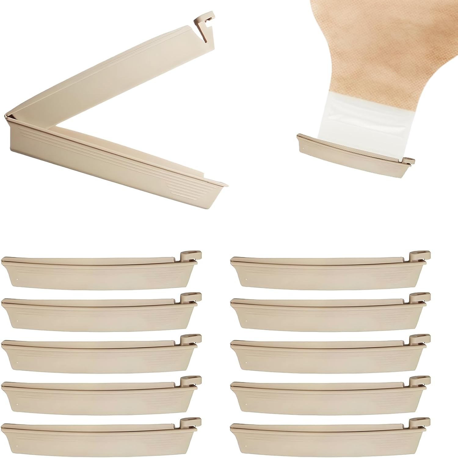 10 Pcs Ostomy Bag Clips,Colostomy,Drainable Pouch Clamps,Colostomy Supplies,Reus