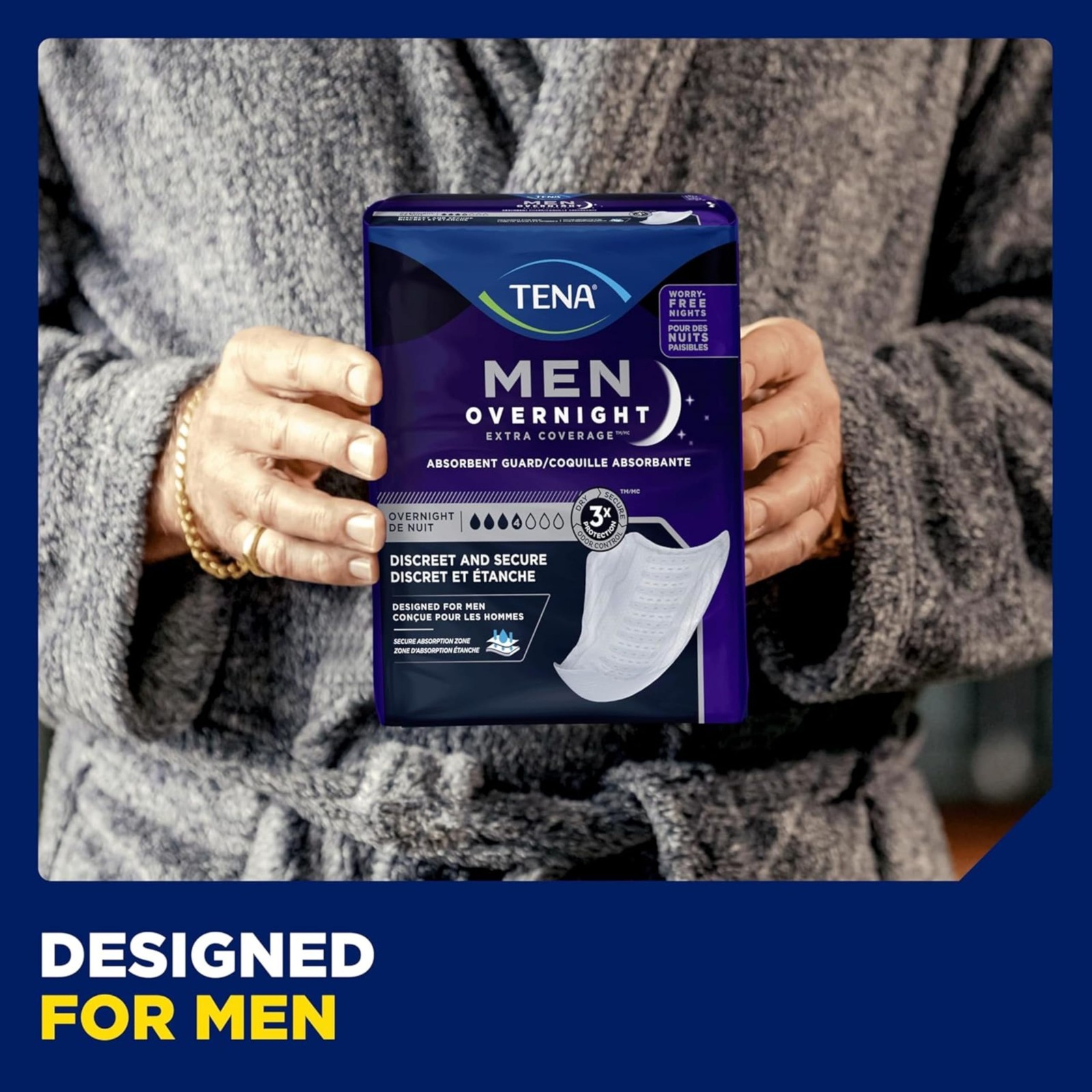 Incontinence Guards for Men – Overnight Absorbency, Odor Control, 90 Count