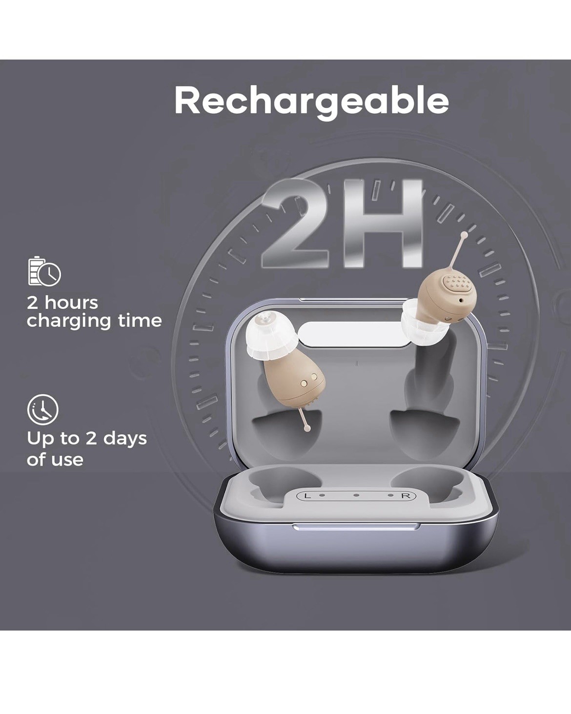 Rechargeable OTC Hearing Aids with Smart Noise Reduction For Adults – Brand New!