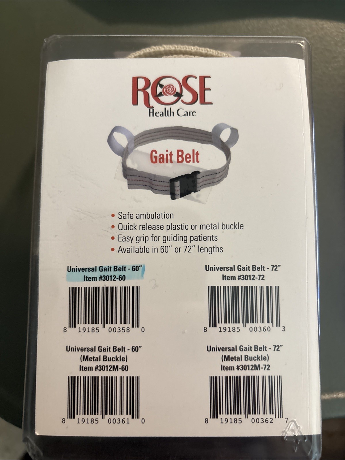 Rose Health Care Gait Belt Transfer Support for Caregiver Home Health Aid