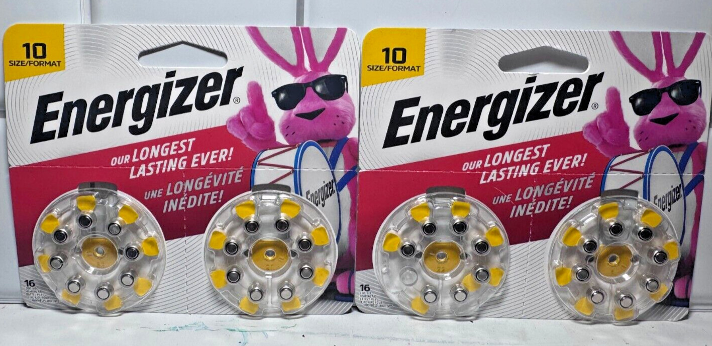 Lot Of 2 Pk Energizer AZ10DP-16 1.5V Zinc Hearing Aid Batterys Best By 03/2027