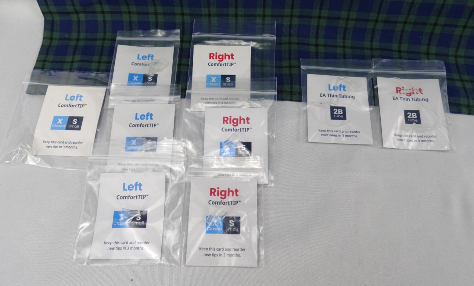Bundle: 3 pr S Closed Comfort Tips, 1 pr EA Thin Tubing 2B, Volt Max Hearing Aid