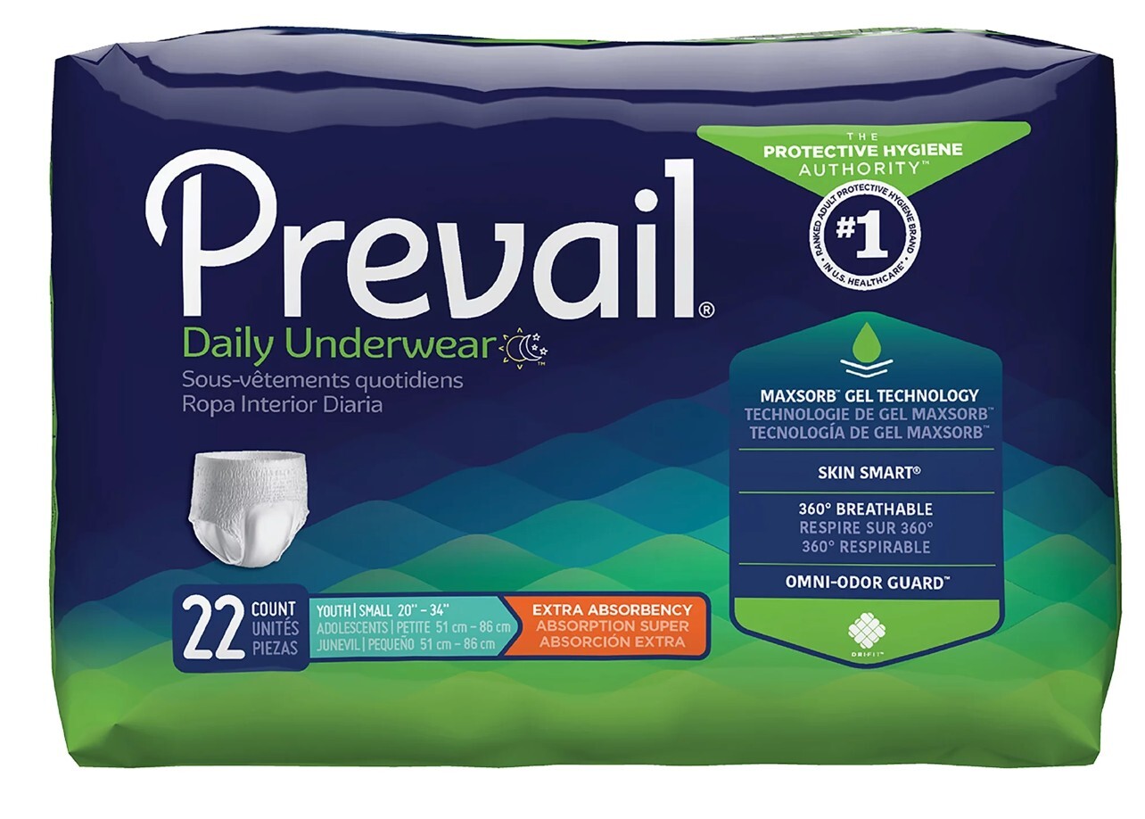 Prevail PV-511 Small Disposable Underwear, 22 Count – 1 Pack