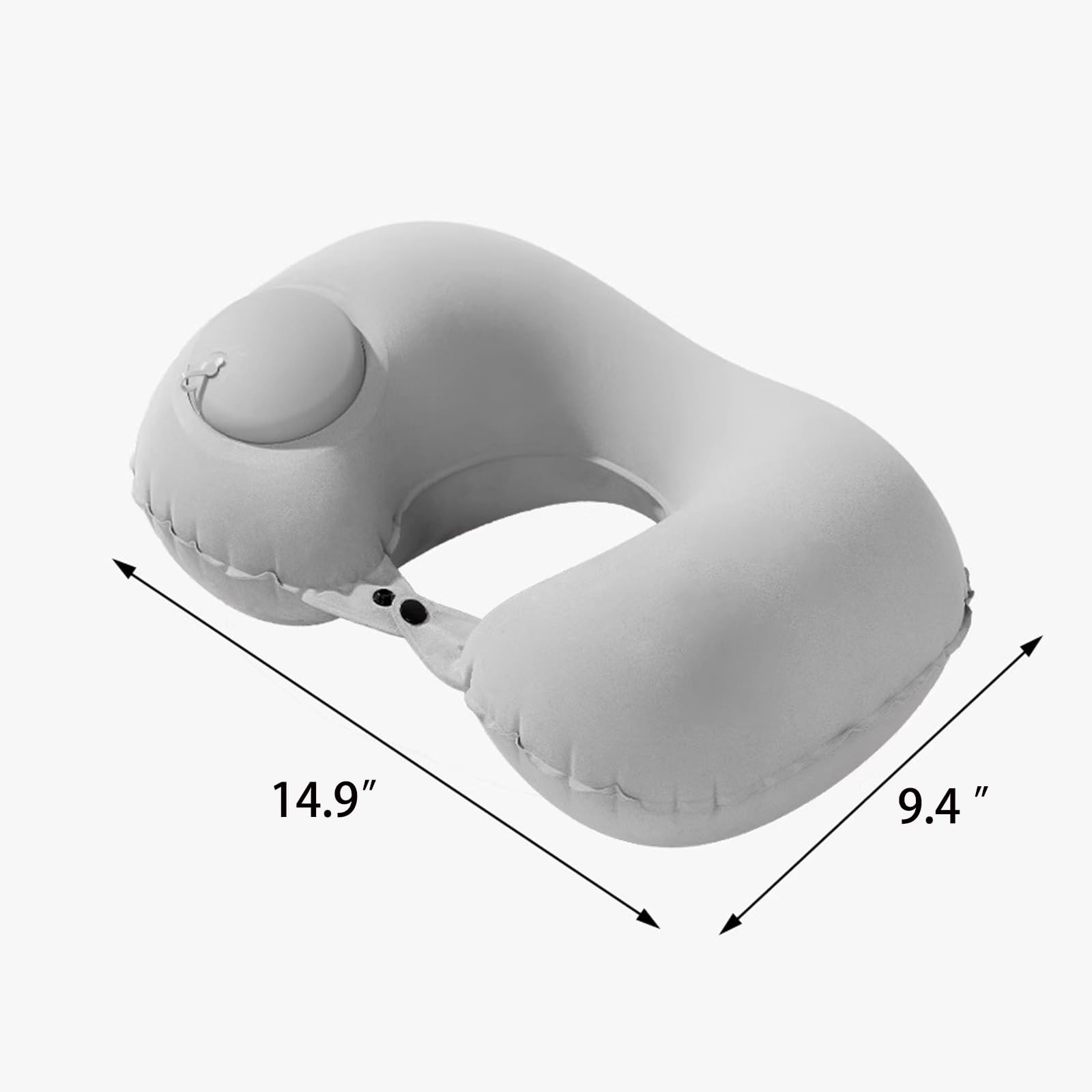Portable Inflatable Neck Pillow for Travel – Quick-Inflate Routine, Silvery
