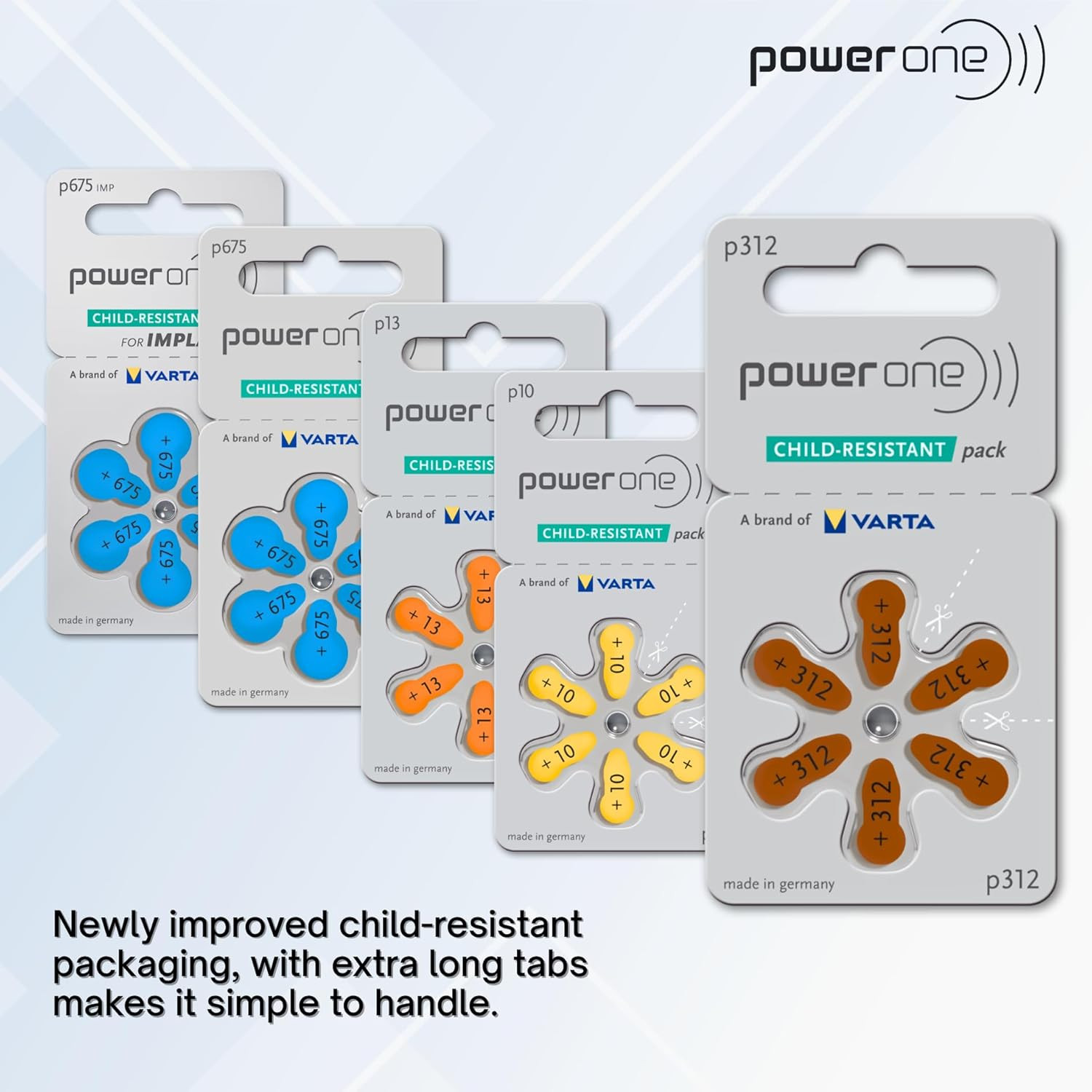 Powerone Hearing Aid Batteries No Mercury Size 312, PR41 (60 Batteries) + Batter