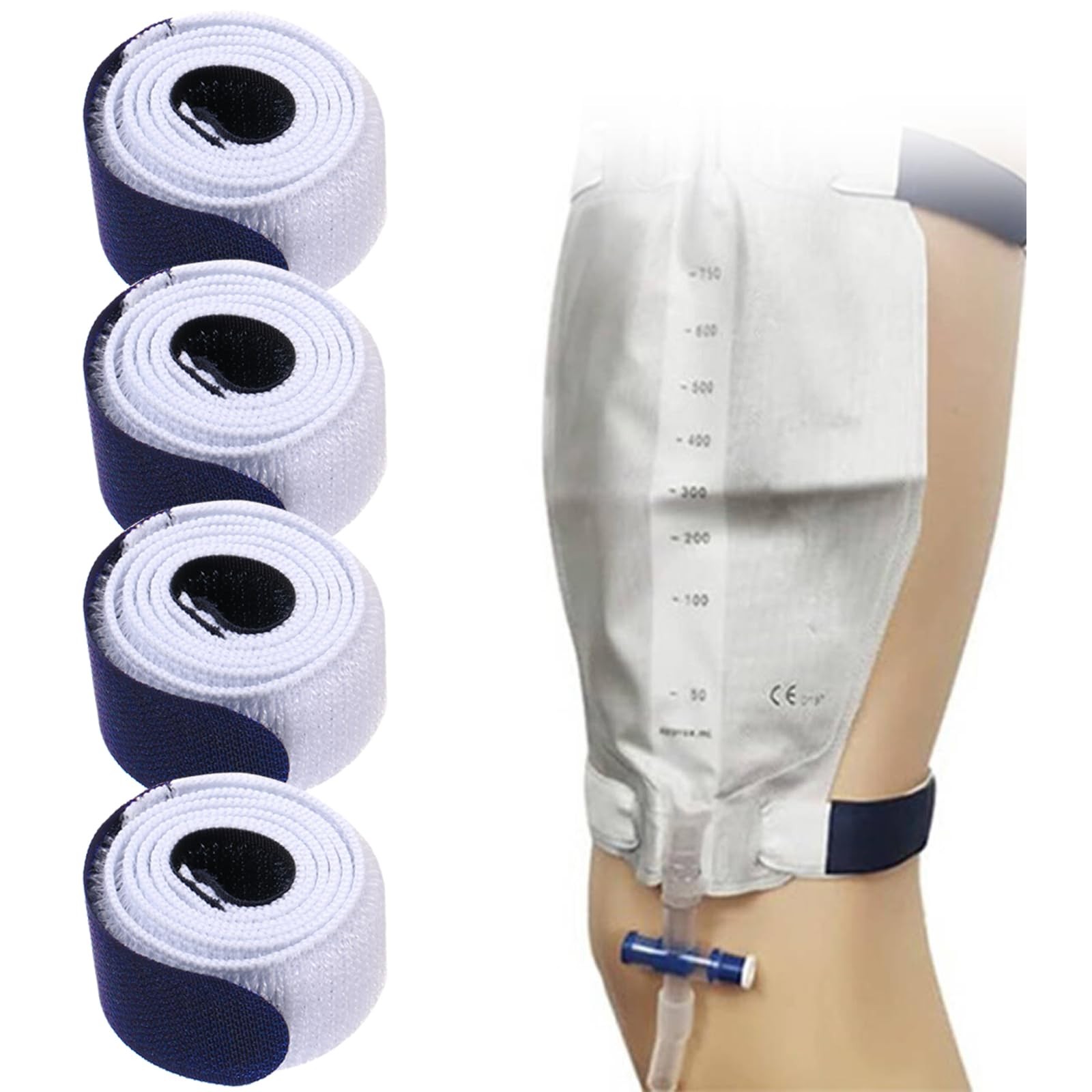 Catheter Leg Bag Strap 26”X 1” Urine Drainage Bag Straps 4 Pcs Leg Bag Fixa…
