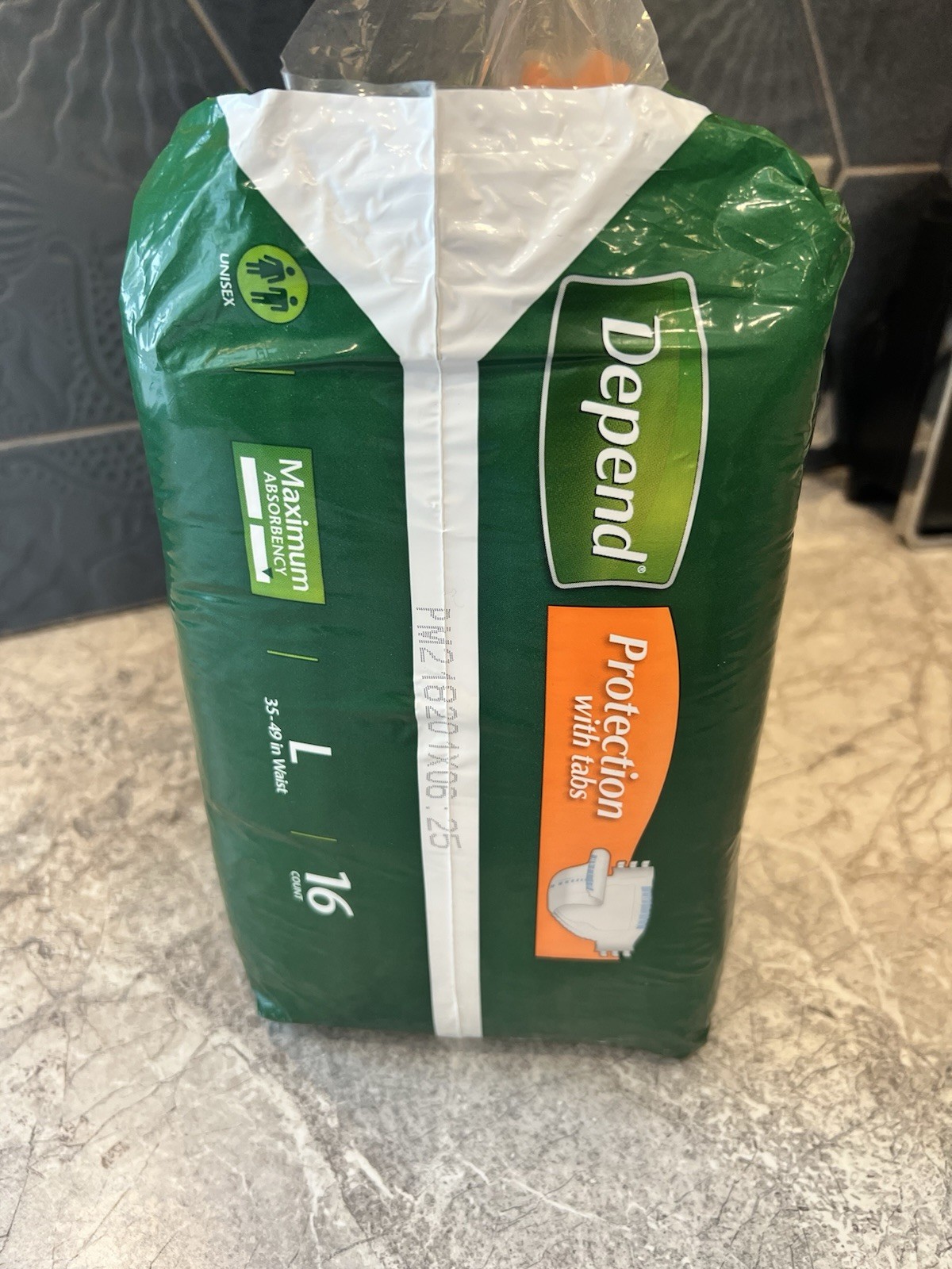 Depend Protection With Tabs Adult Briefs Large L 35-49” Waist 16 Count FAST SHIP