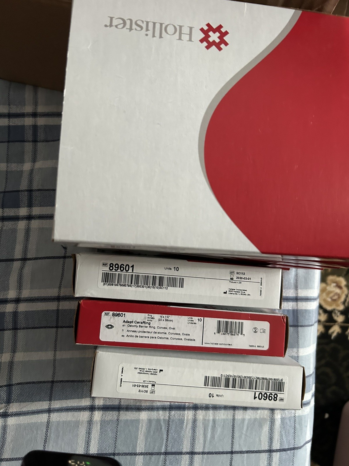 5 BOXES Hollister 18193 Pouch PLUS 3 BOXES BARRIER RING 89601. One box 8805