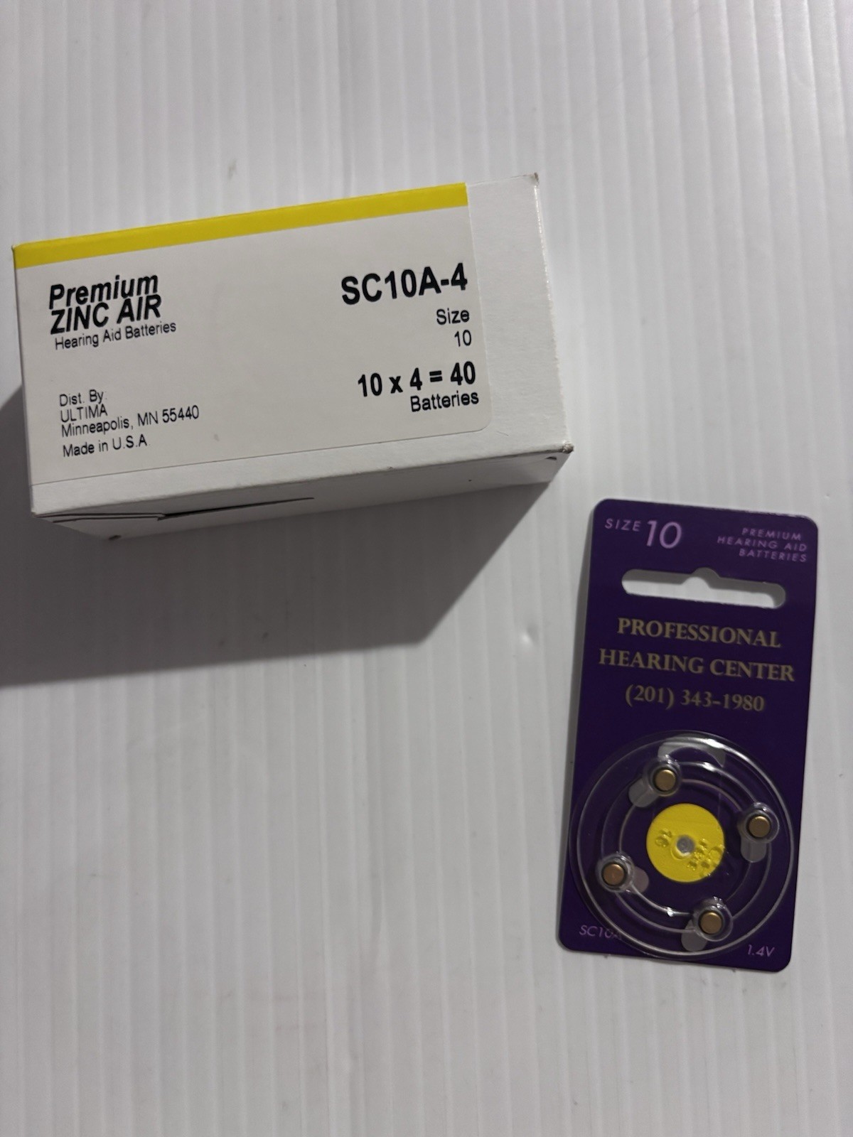Hearing Aid Batteries SC10A-4 Size 10 Premium Zinc Air Dist By ULTIMA 44 Total