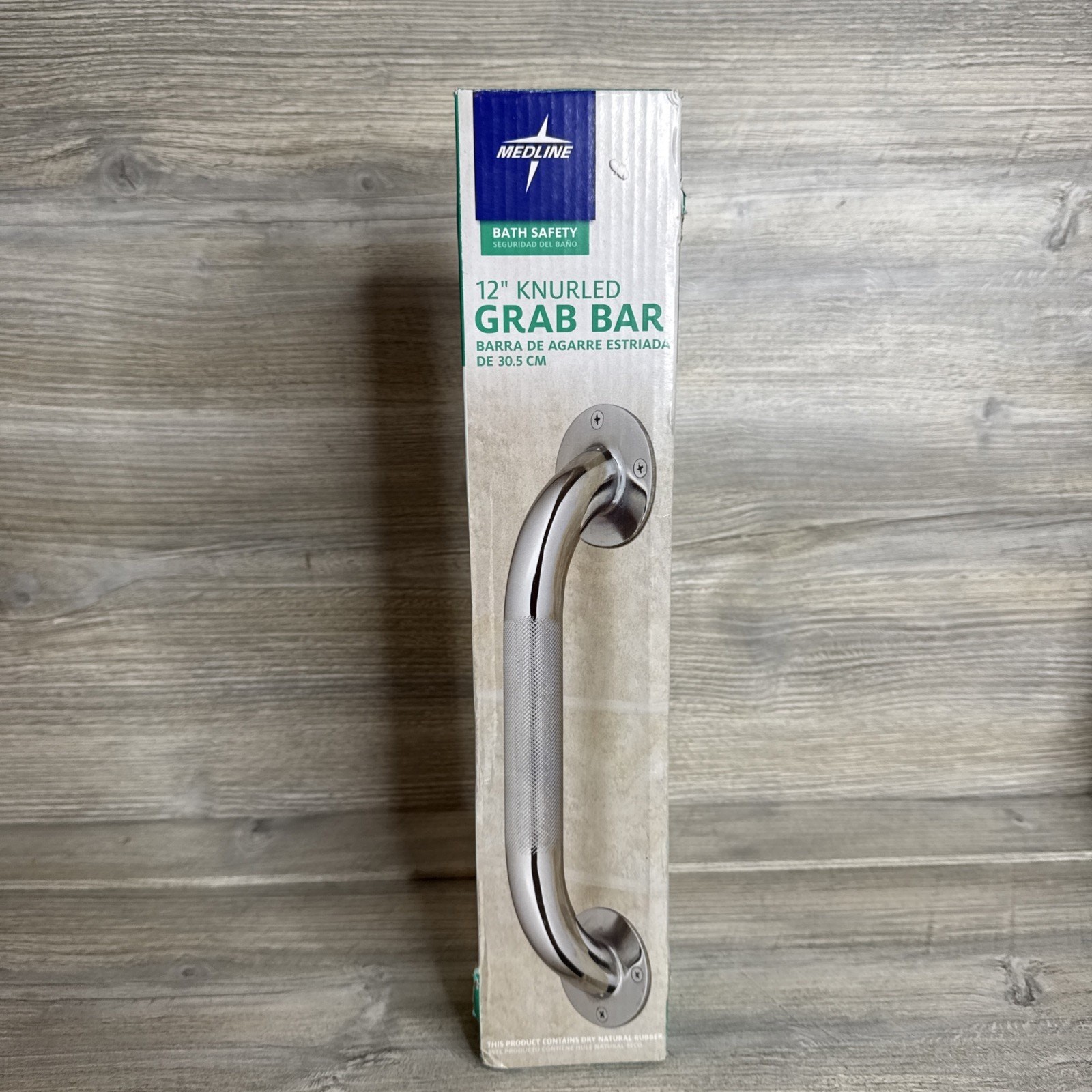 Medline 12″ Knurled Grab Bar – Chrome – ADA Compliant Hospital Quality – Brand N