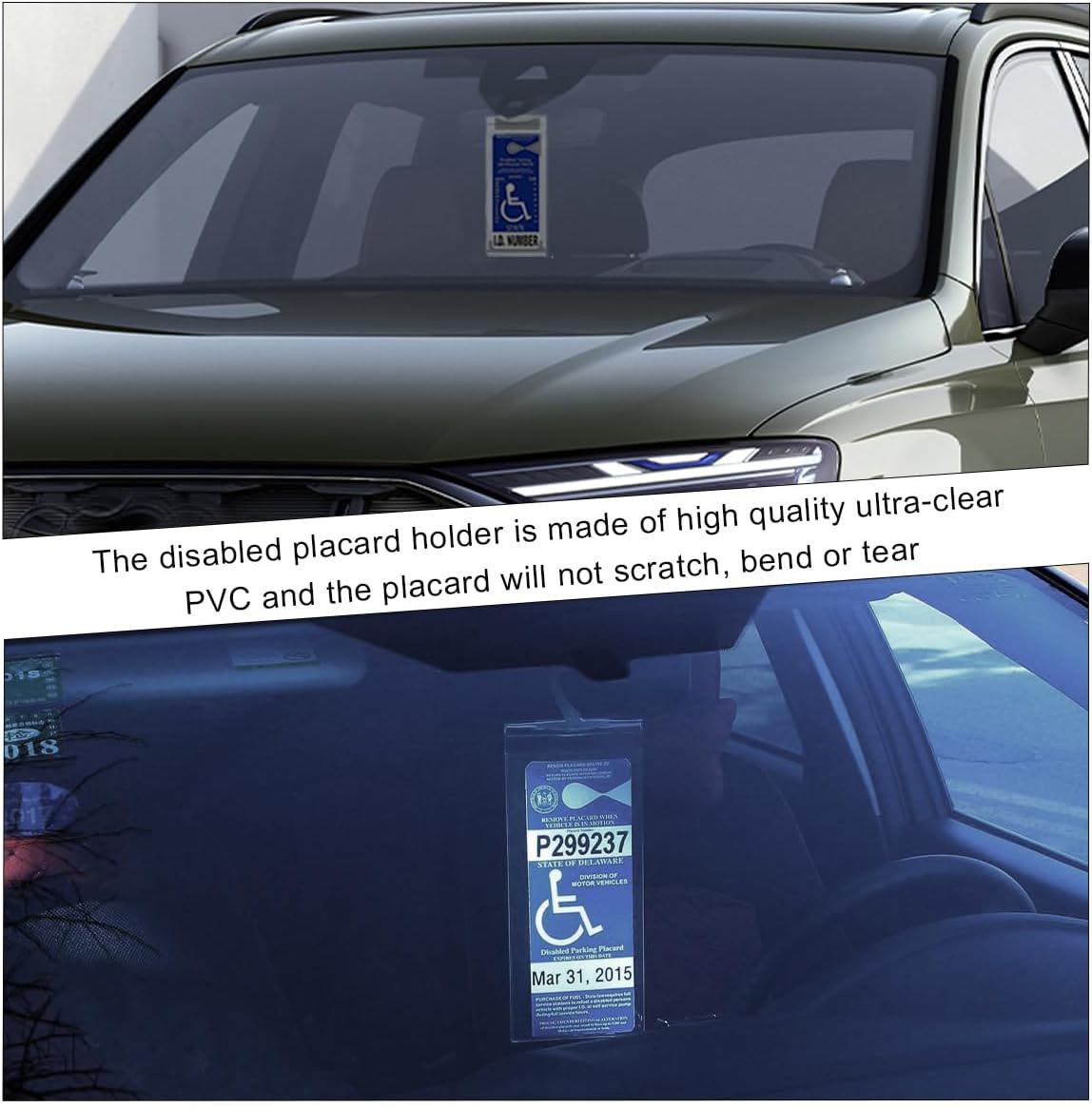 Handicap Placard Holder, 11.6″×5″ Transparent Disabled Parking Permit Protective