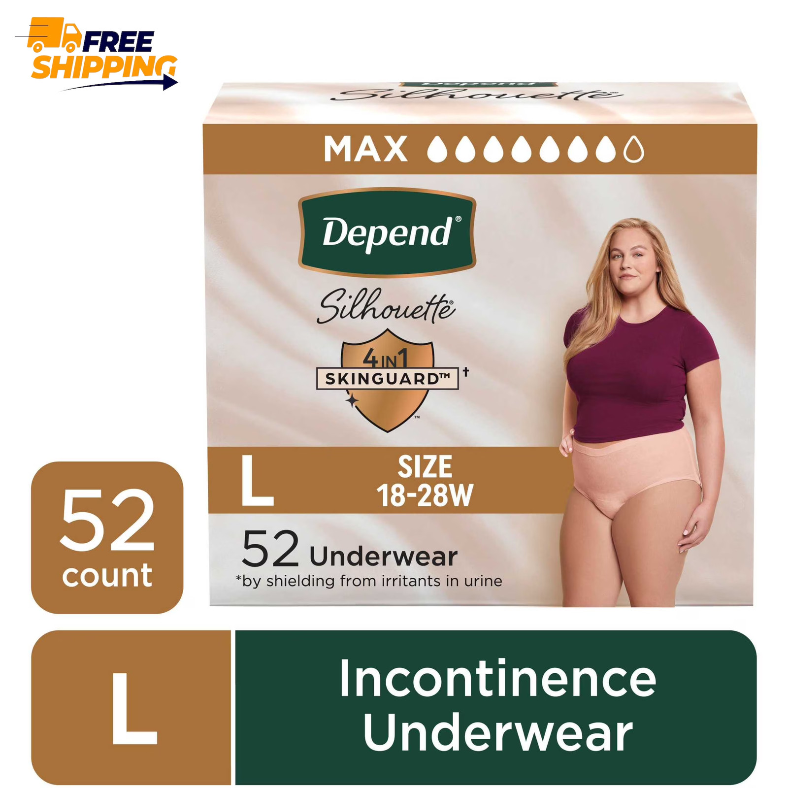 Women’S Incontinence & Postpartum Bladder Leak Underwear, L, 52 Count ✅ 👈