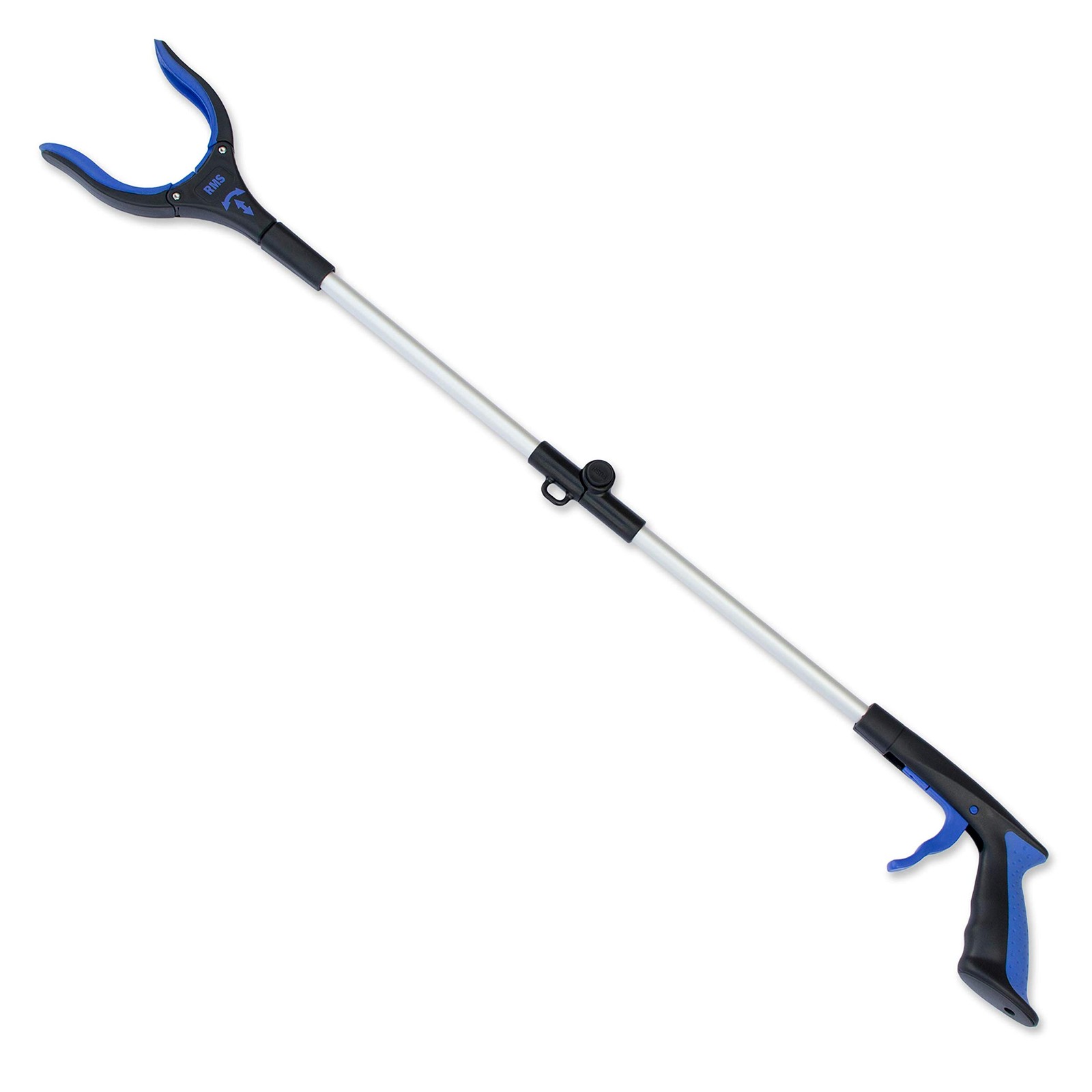RMS 34 Inch Extra Long Reacher Grabber – Foldable 1 Count (Pack of 1), Blue